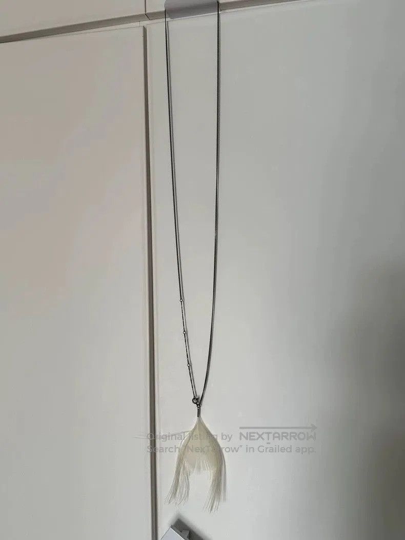Ann Demeulemeester ann demeulemeester Feather necklace White silver pendant ch Size ONE SIZE - 2 Thumbnail