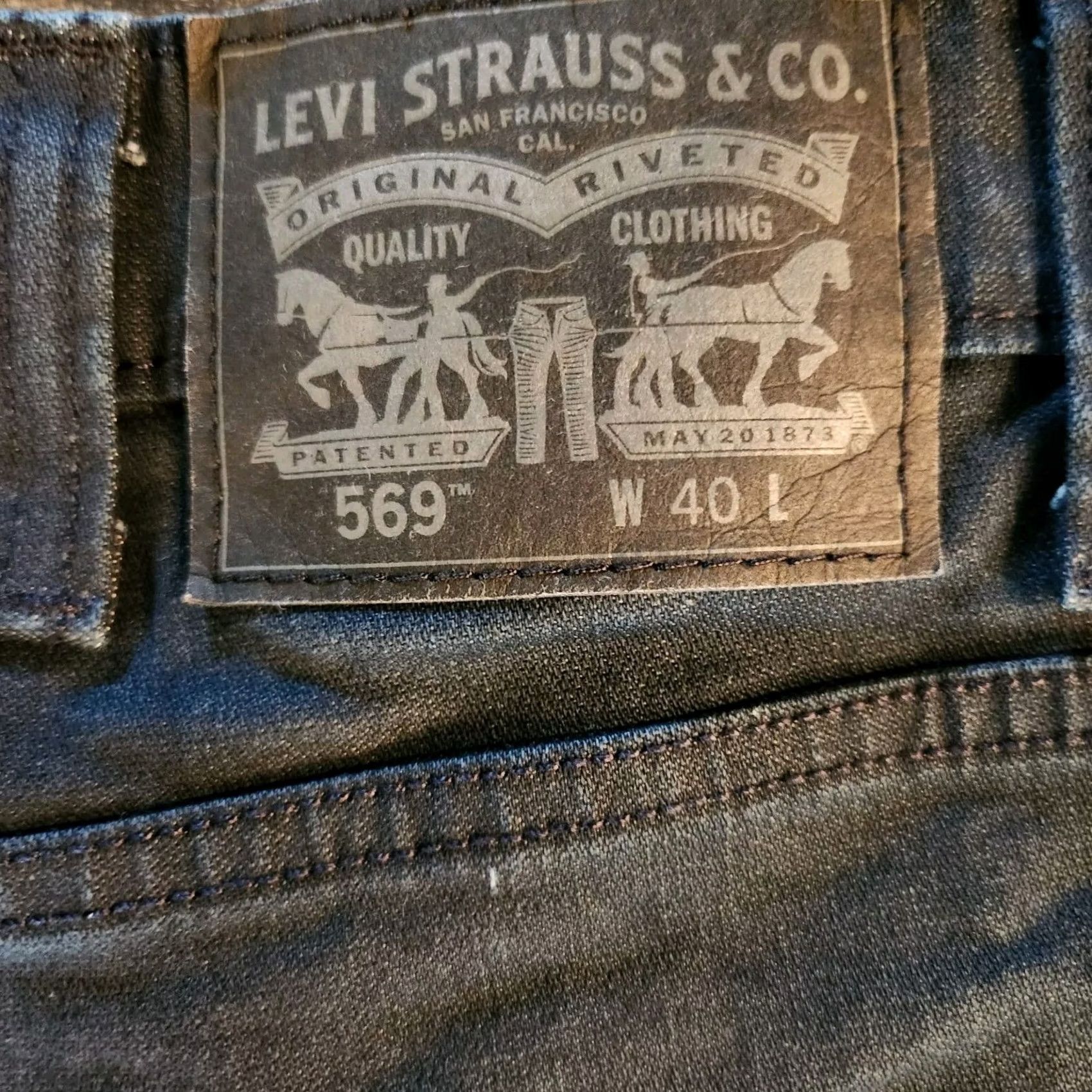 Levi's Levi's Bermuda Shorts Denim 569 Loose Fit Mens 40x12 Dark Wash Blue Black Tag Casual Travel 5-Pocket Stretch Size US 40 / EU 56 - 6 Thumbnail
