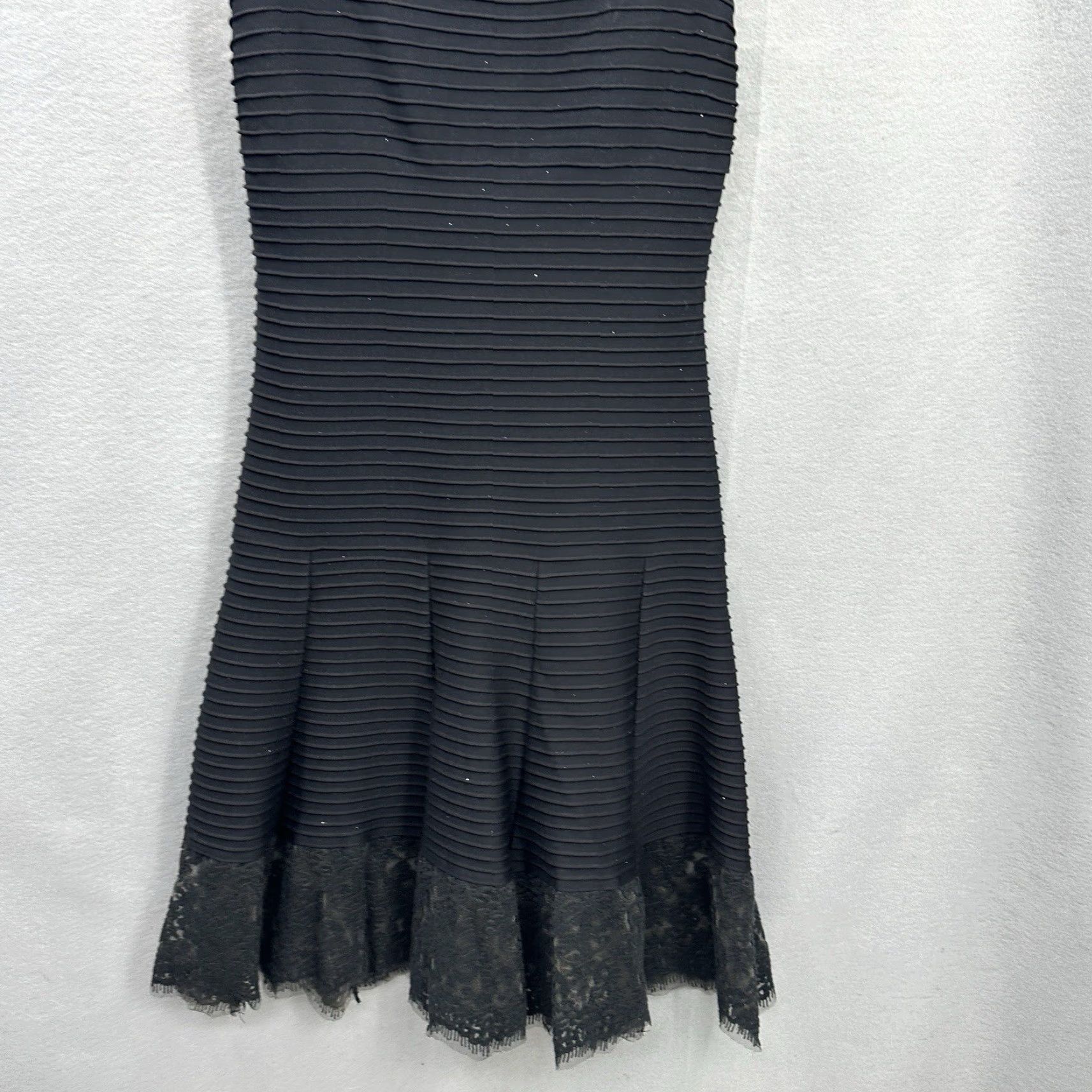 Tadashi Shoji VINTAGE Tadashi Shoji Dress Womens XS A-Line Lace Midi Black Beaded Party Coquette Retro Size XS / US 0-2 / IT 36-38 - 6 Thumbnail