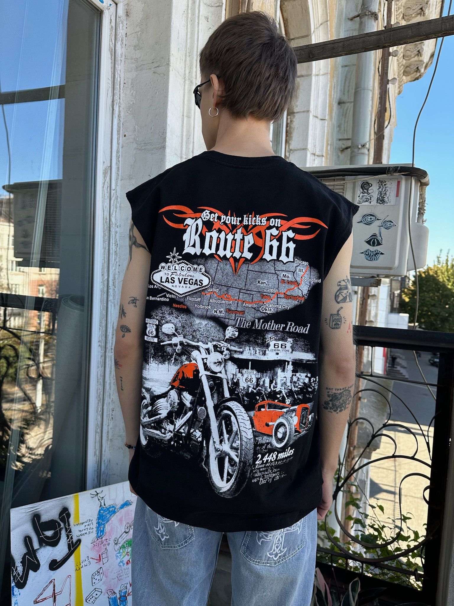 Vintage Vintage Harley Davidson style Tank Top Las Vegas Tribal Tee Size US L / EU 52-54 / 3 - 3 Thumbnail