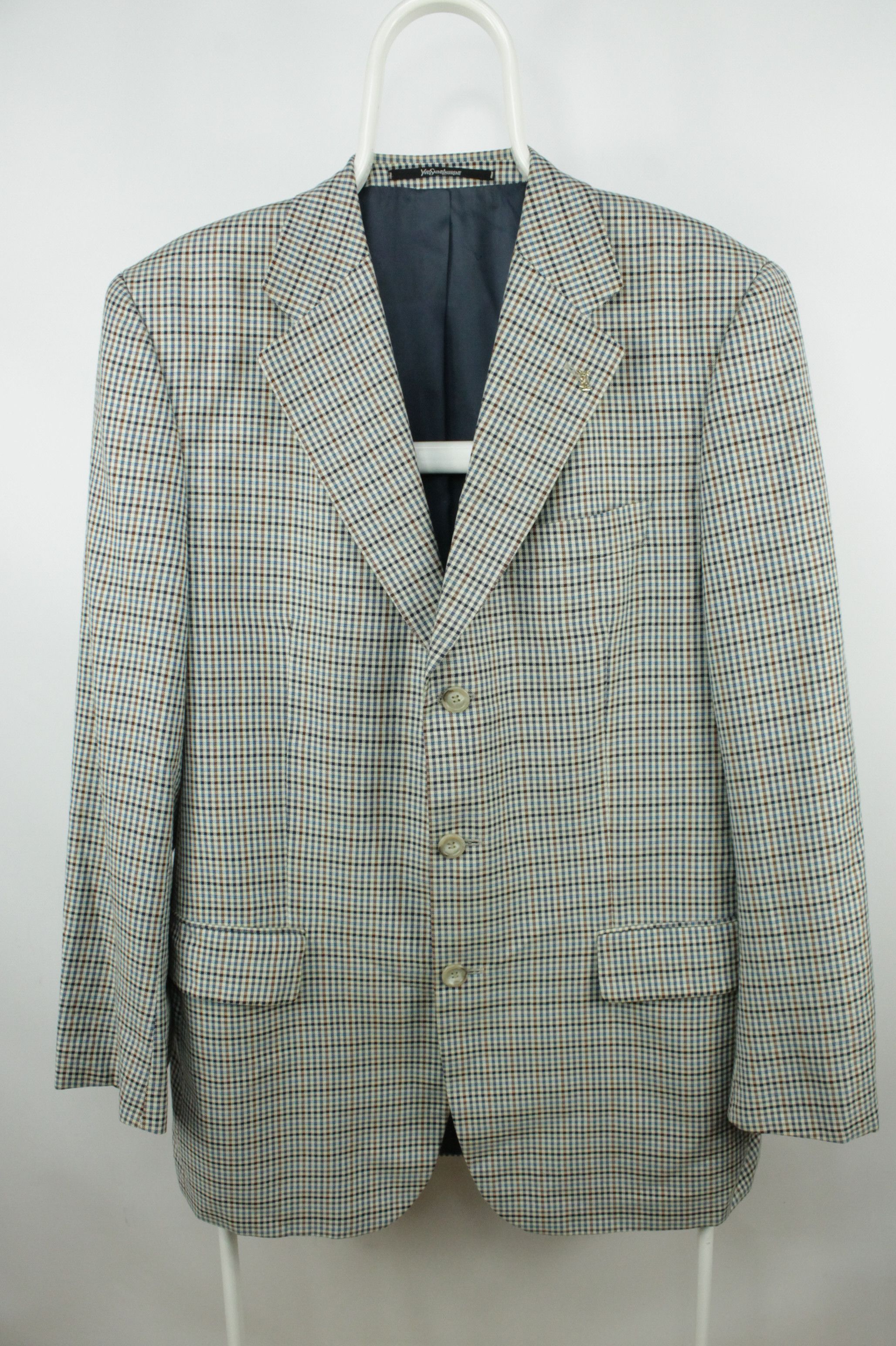 Yves Saint Laurent Vintage Yves Saint Laurent Blazer With Golden YSL Brooch Size US L / EU 52-54 / 3 - 1 Thumbnail