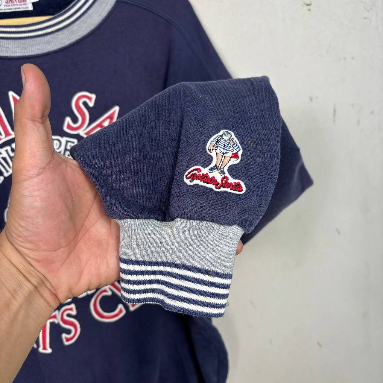 Japanese Brand Vtg 90s Captain Santa Sports Club Sweatshirt M Navy Faded Size US M / EU 48-50 / 2 - 7 Thumbnail
