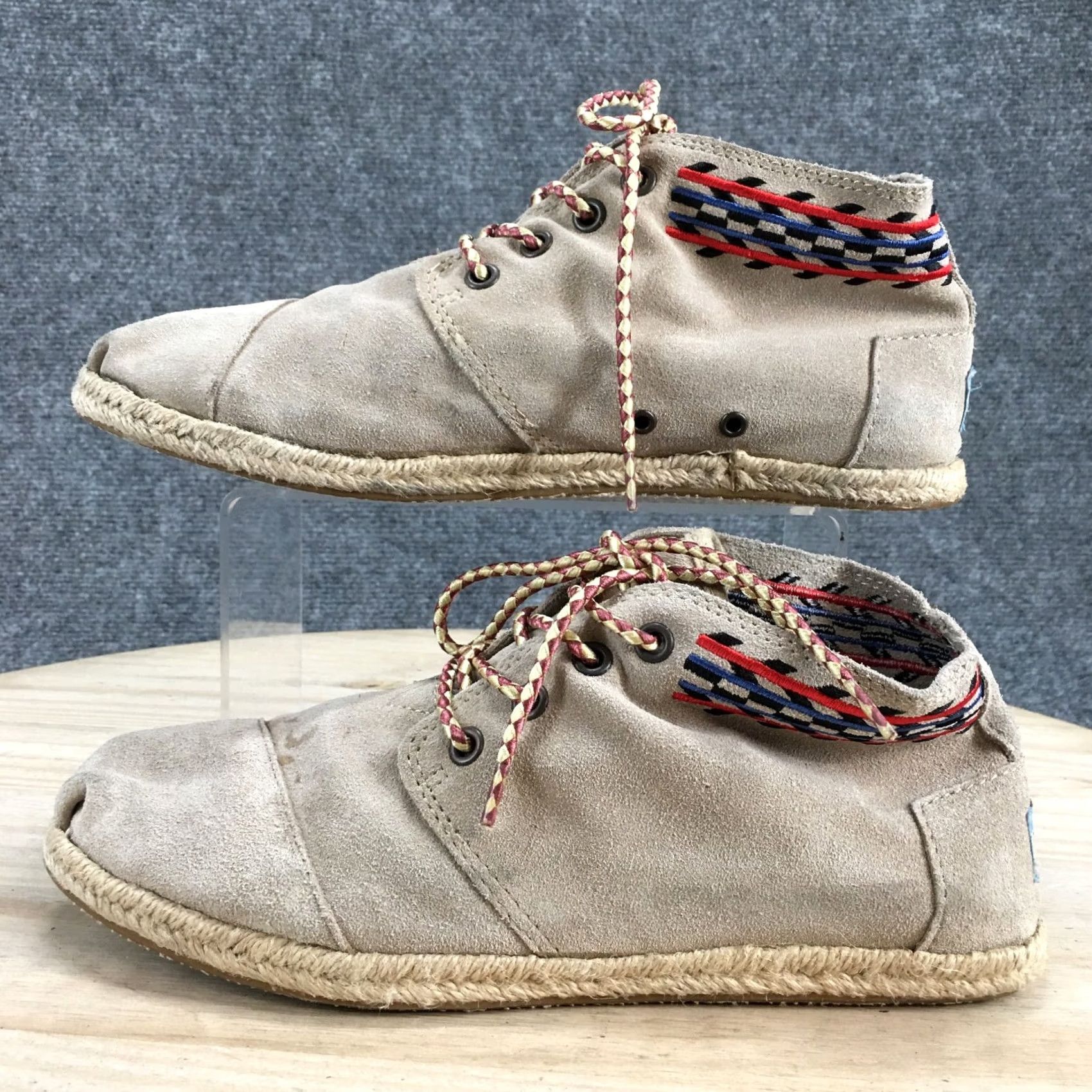 Toms Toms Boots Womens 8 Espadrille Flats Lace Up Desert Chukka 311211 Brown Suede Size US 8 / IT 38 - 2 Thumbnail