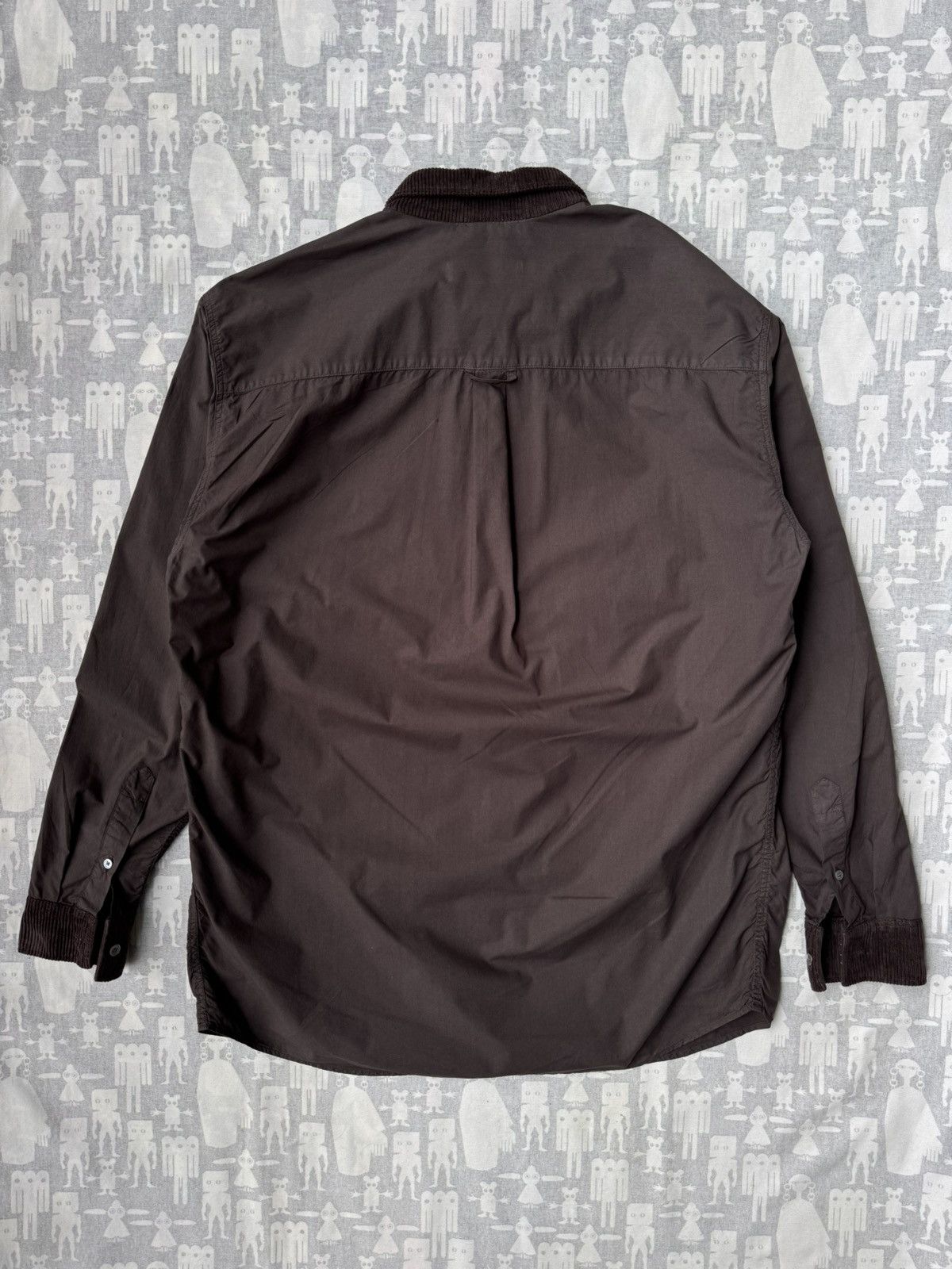 Raf Simons Raf Simons AW02 Corduroy Trim Button-Up Oversize Brown Shirt Size US M / EU 48-50 / 2 - 6 Thumbnail