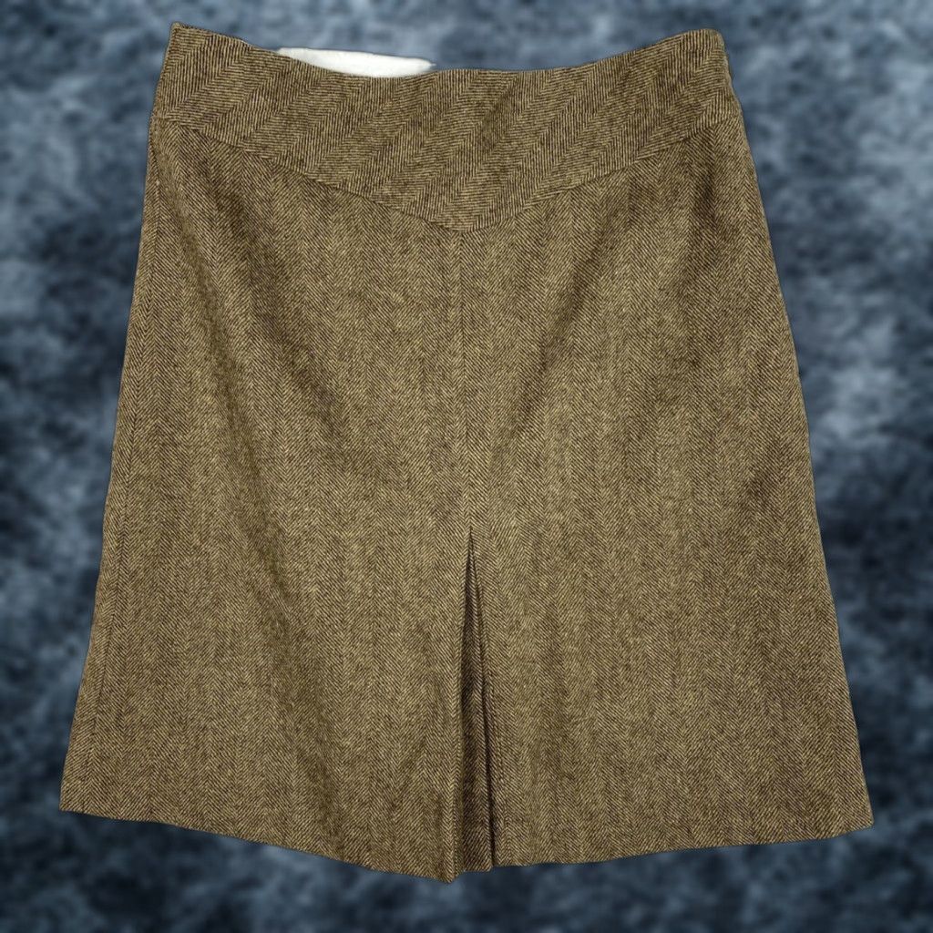 Gap VINTAGE Gap Skirt Womens 8 Brown Lined Wool Blend Knee Length Side Zip Y2K Size 30" / US 8 / IT 44 - 1 Thumbnail