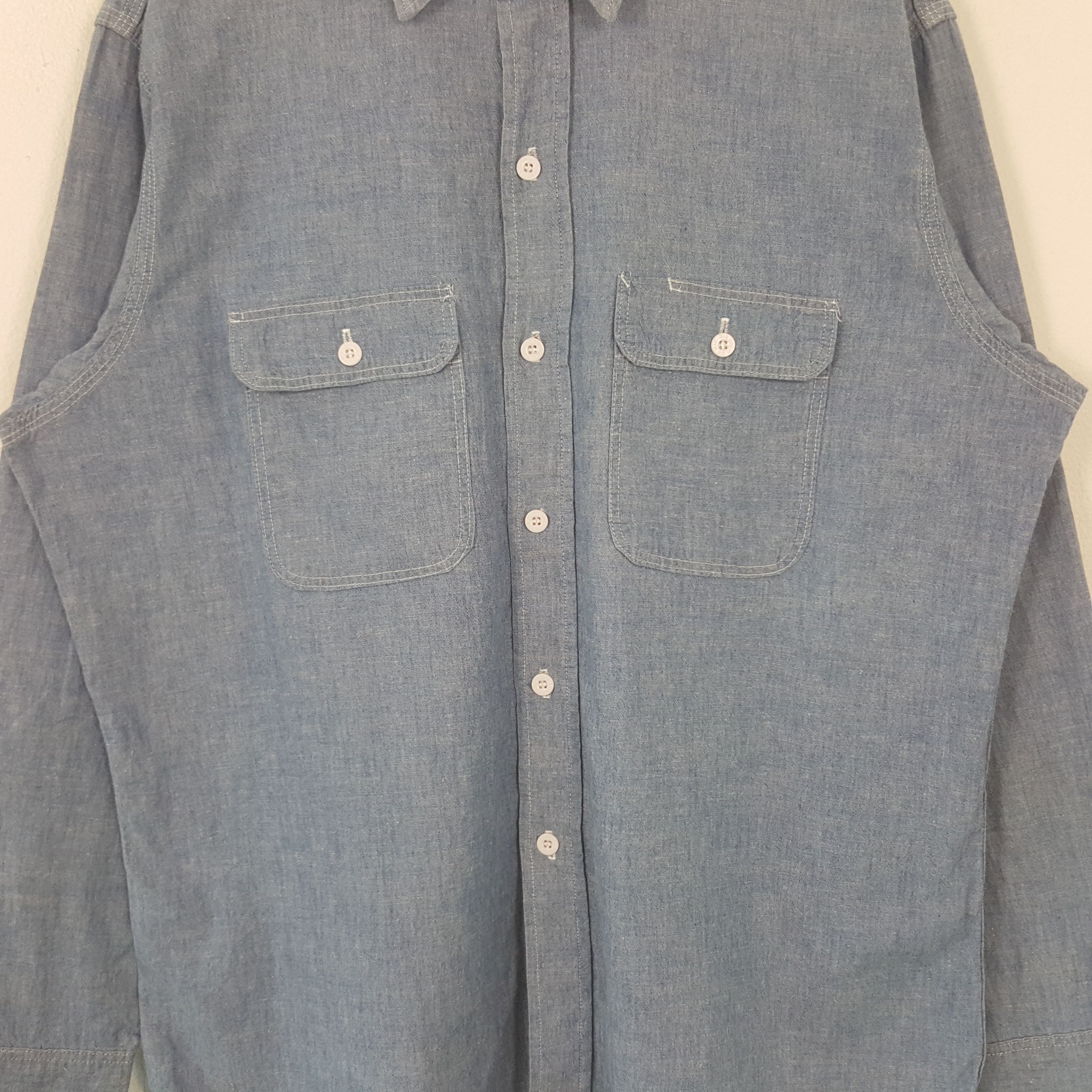 Big Mac Vintage Big Mac Chambray Denim Shirt Button Up RR11 Size US XXL / EU 58 / 5 - 2 Thumbnail