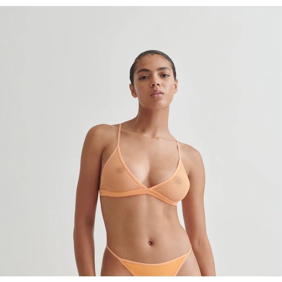 Skin Skin Womens Small Odelyn Triangle Bra Spritz Orange Criss Cr Size ONE SIZE - 1 Thumbnail
