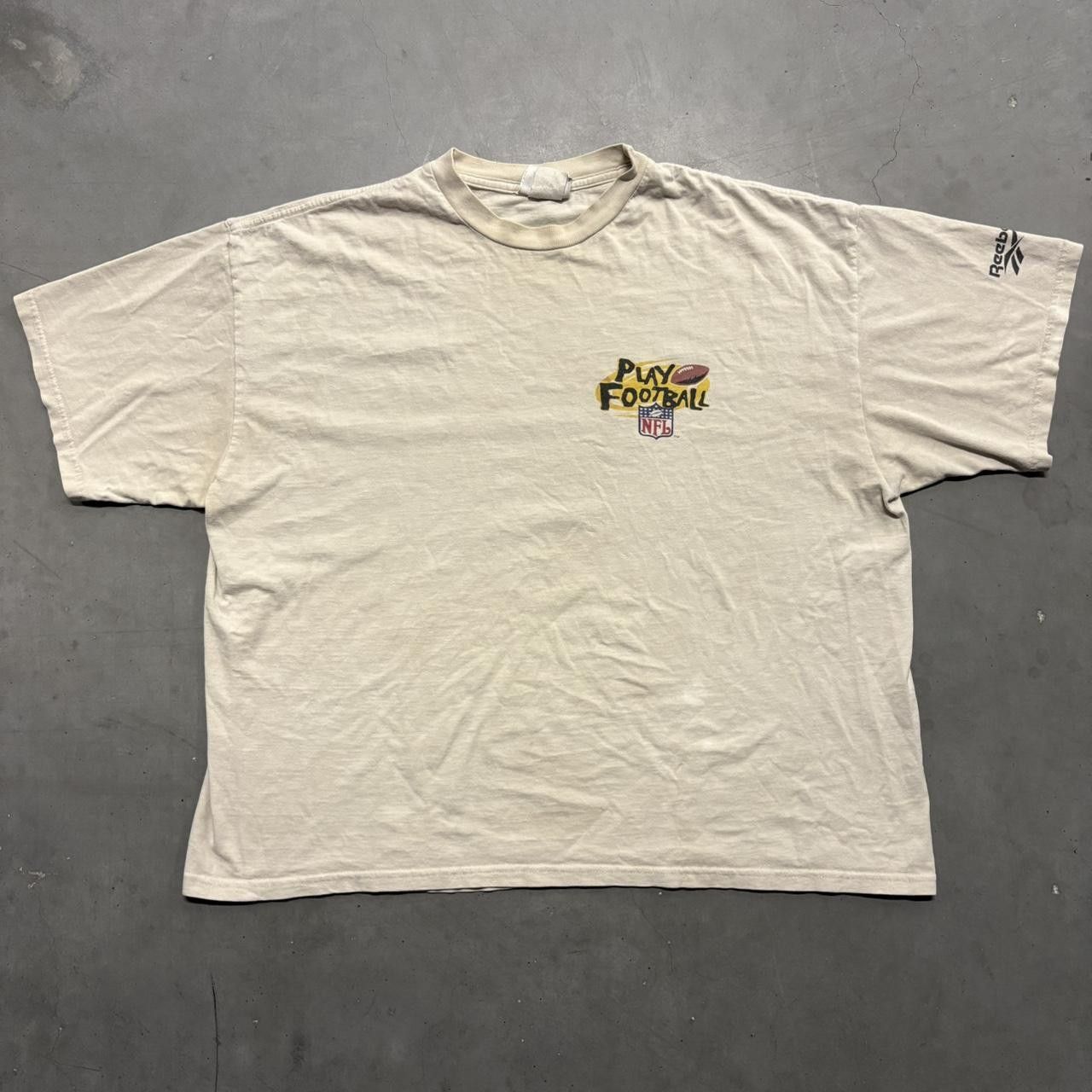 NFL × Vintage Crazy Vintage Y2K/2000s 1997 NFL American Bowl Mexico White Cream ReeBok Graphic Tee Shirt! Size US L / EU 52-54 / 3 - 3 Thumbnail
