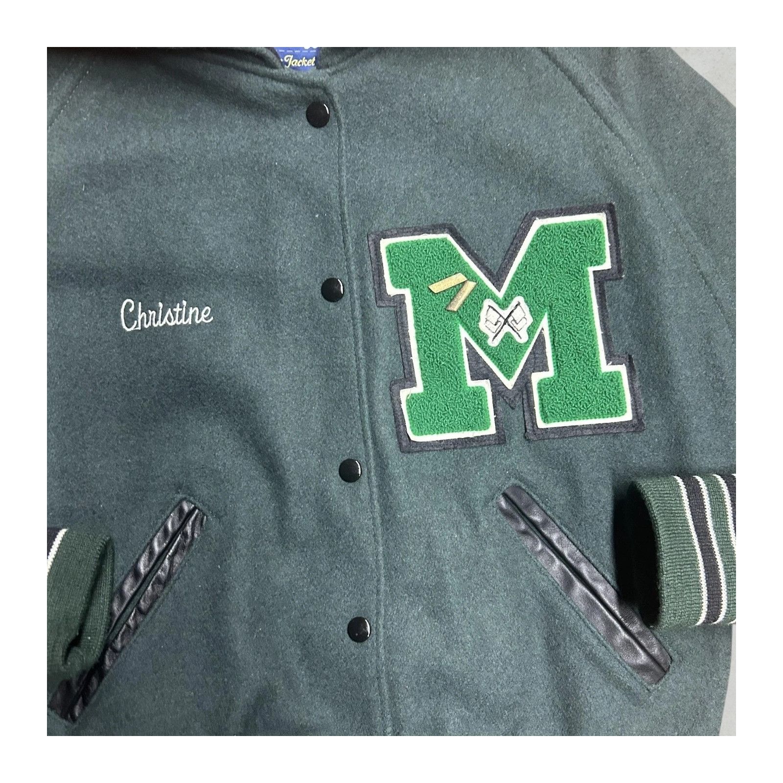 Holloway Vintage 90'S Varsity Letterman Jacket Holloway Dark Green Hi Size US XL / EU 56 / 4 - 5 Thumbnail