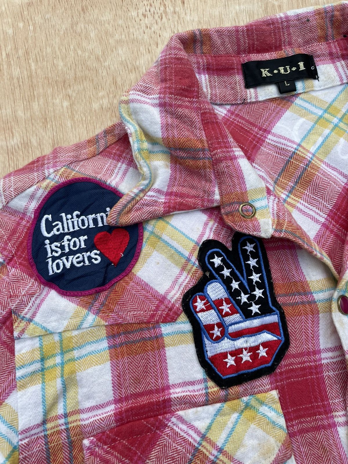 Hysteric Glamour × Japanese Brand Y2k K.U.I Patchwork shirt Size US L / EU 52-54 / 3 - 6 Thumbnail