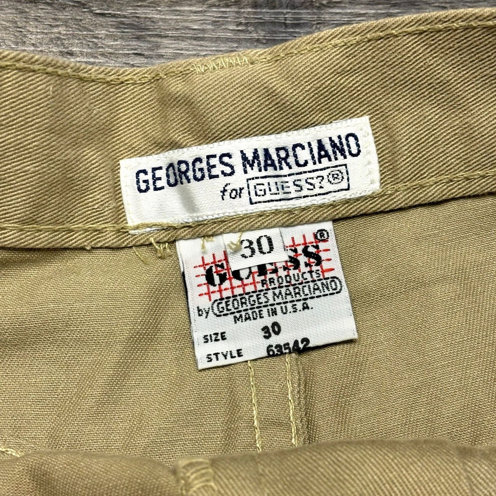 Guess VINTAGE Guess Georges Marciano Tan Green Womens 26" Denim Mini Skirt USA Size 26" / US 2 / IT 38 - 3 Thumbnail