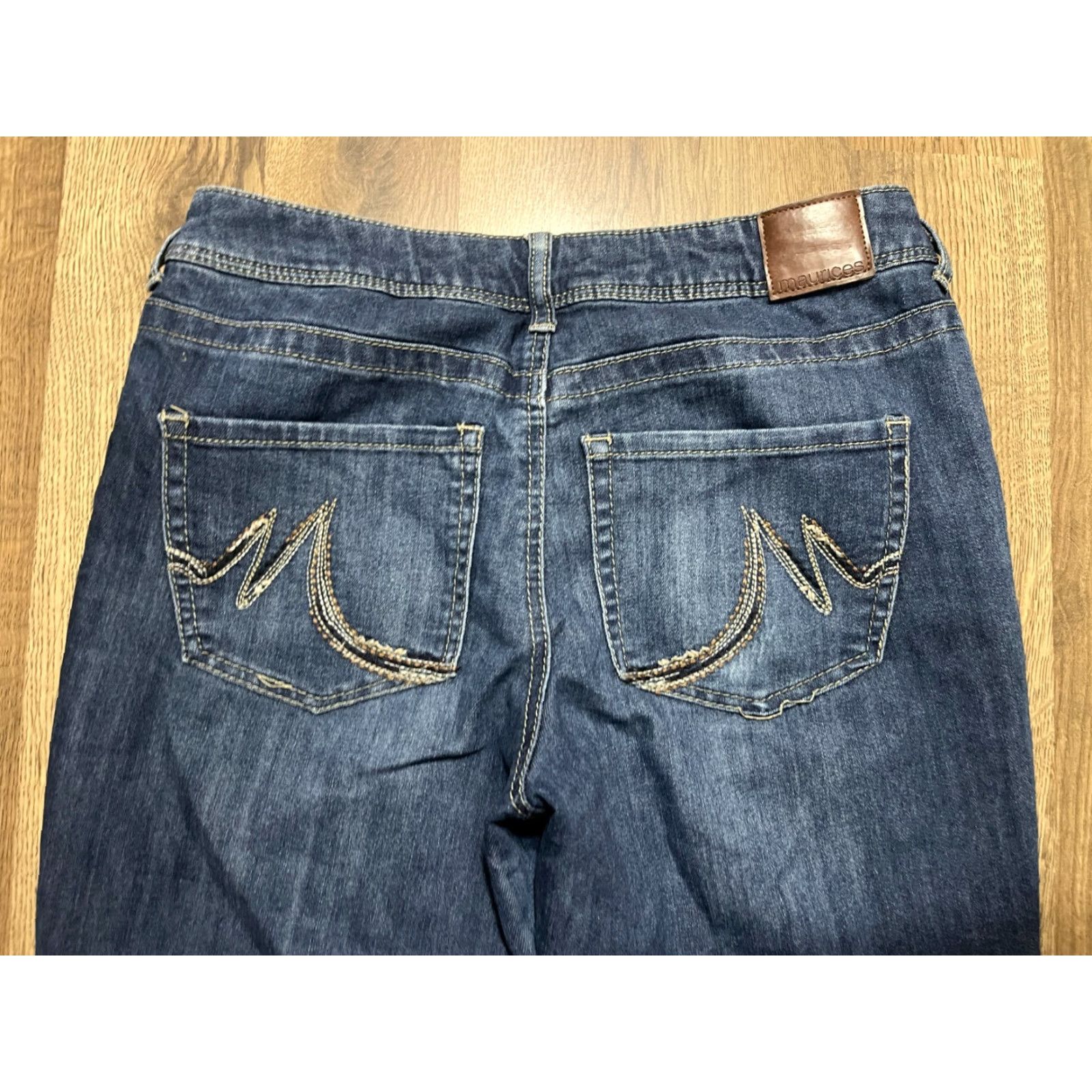 Vintage Maurices Jeans Women’s 4 Long Blue Denim Flared Pockets Size 27" / US 4 / IT 40 - 3 Thumbnail