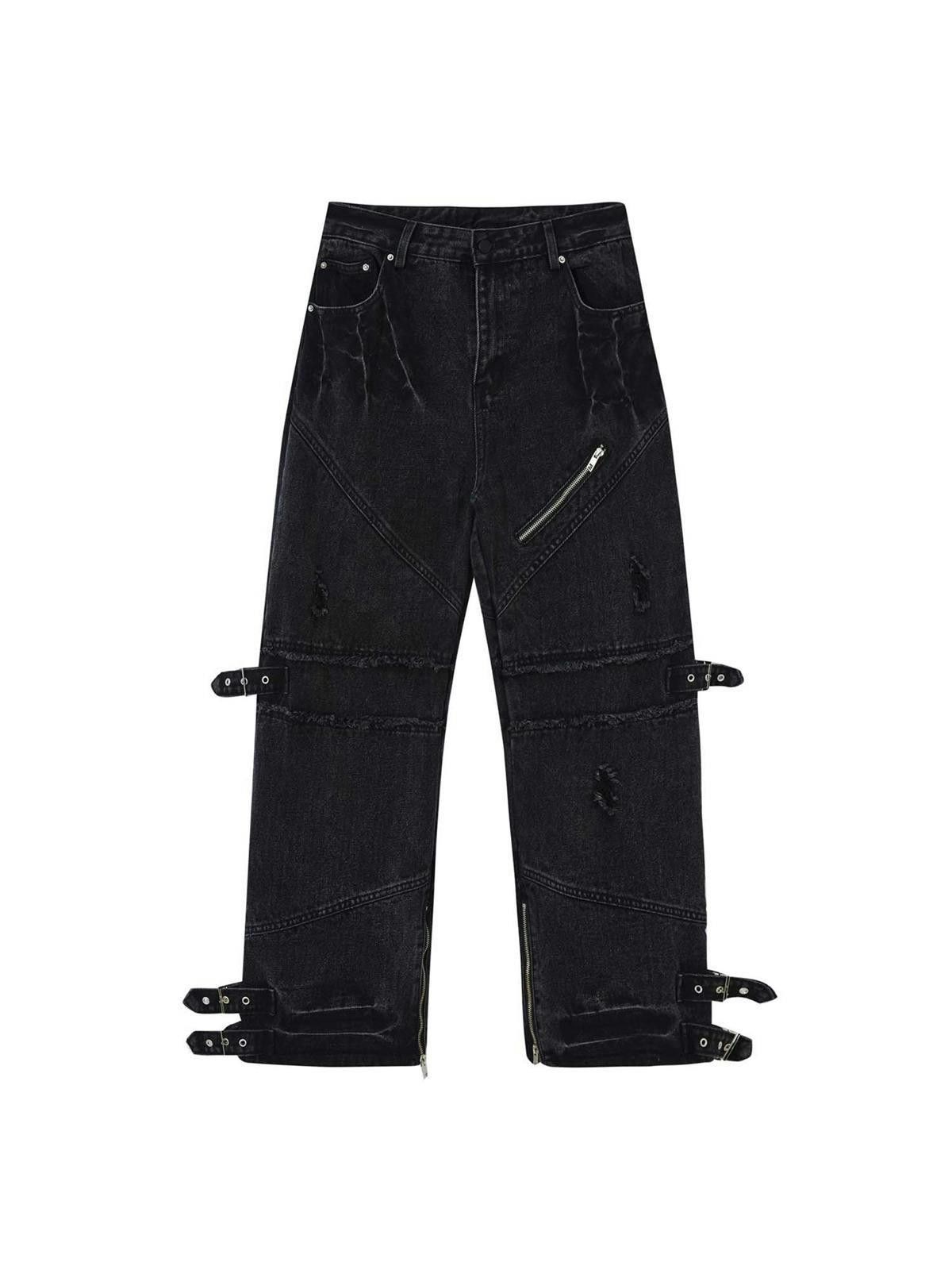 Jean × Streetwear Black Claps / Strap Detail Opium Denim