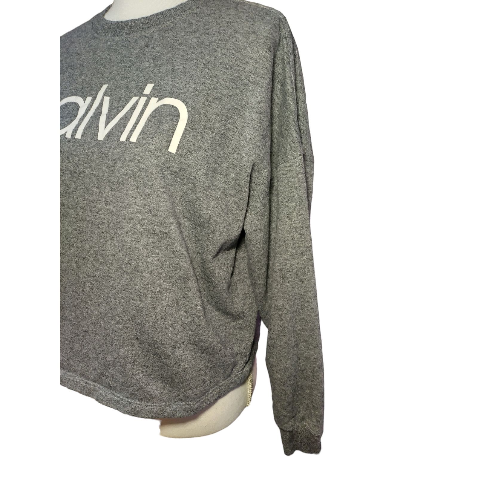 Calvin Klein Calvin Klein Womens Classic Sweatshirt Relaxed Fit Gray Sm Size S / US 4 / IT 40 - 3 Thumbnail