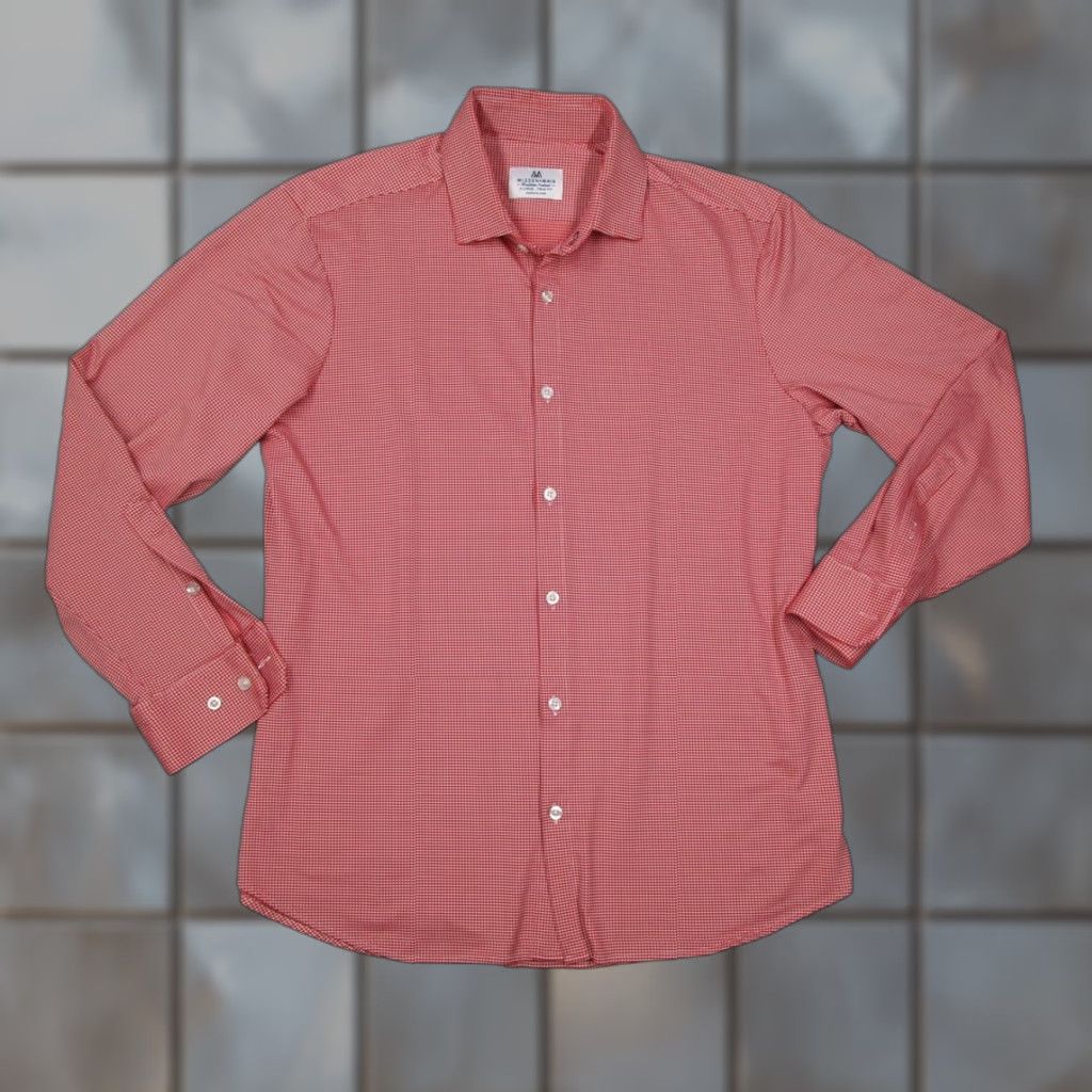 Mizzen+Main Mizzen+Main Shirt Mens XL Trim Fit Red Check Button-Down Performance Stretch Wrinkle Resistant Easy Care Size US XL / EU 56 / 4 - 1 Thumbnail