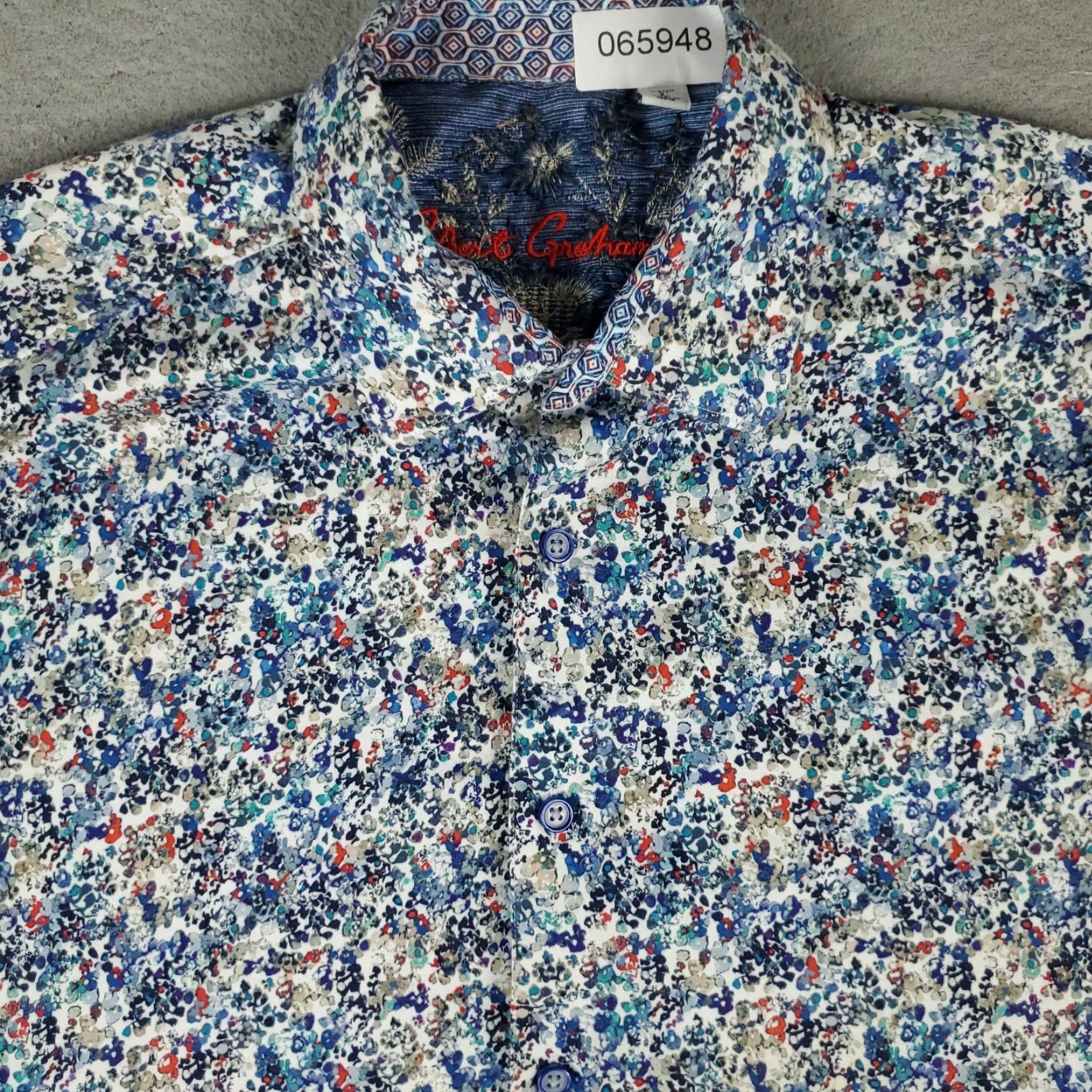 Robert Graham Robert Graham Shirt Mens Large Blue Abstract Classic Fit Button Up Short Sleeve Size US L / EU 52-54 / 3 - 2 Thumbnail