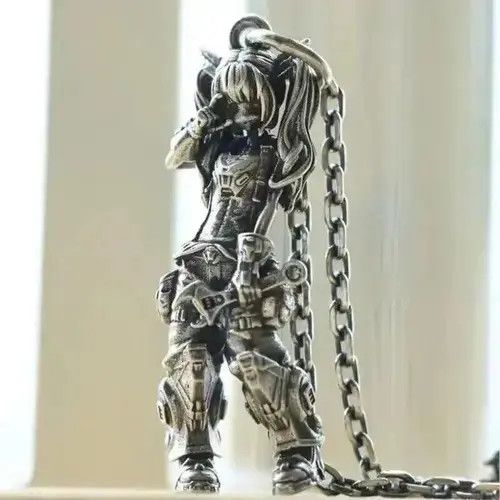 Jewelry Anime Girl Pendant Necklace in Silver, Men's