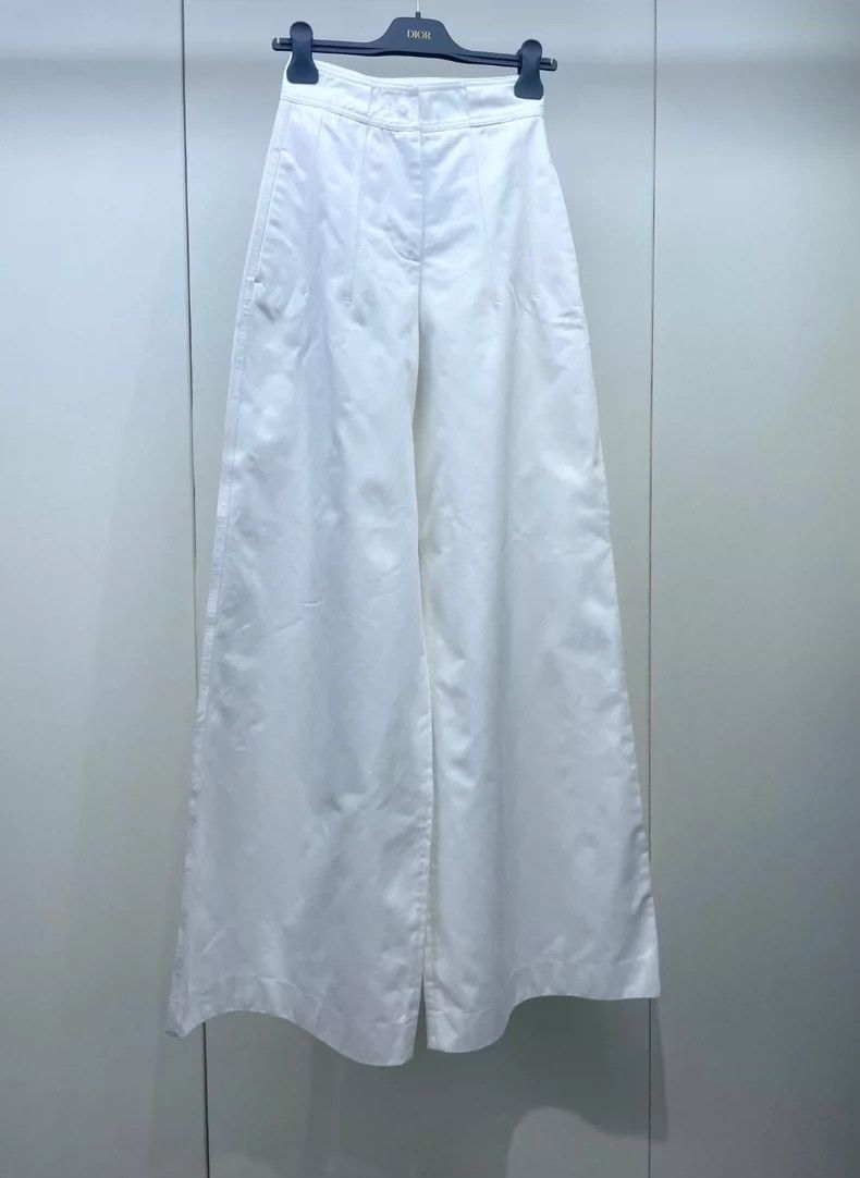 Dior Dior White denim belt wide-leg trousers Size 42" / US 20 - 1 Thumbnail