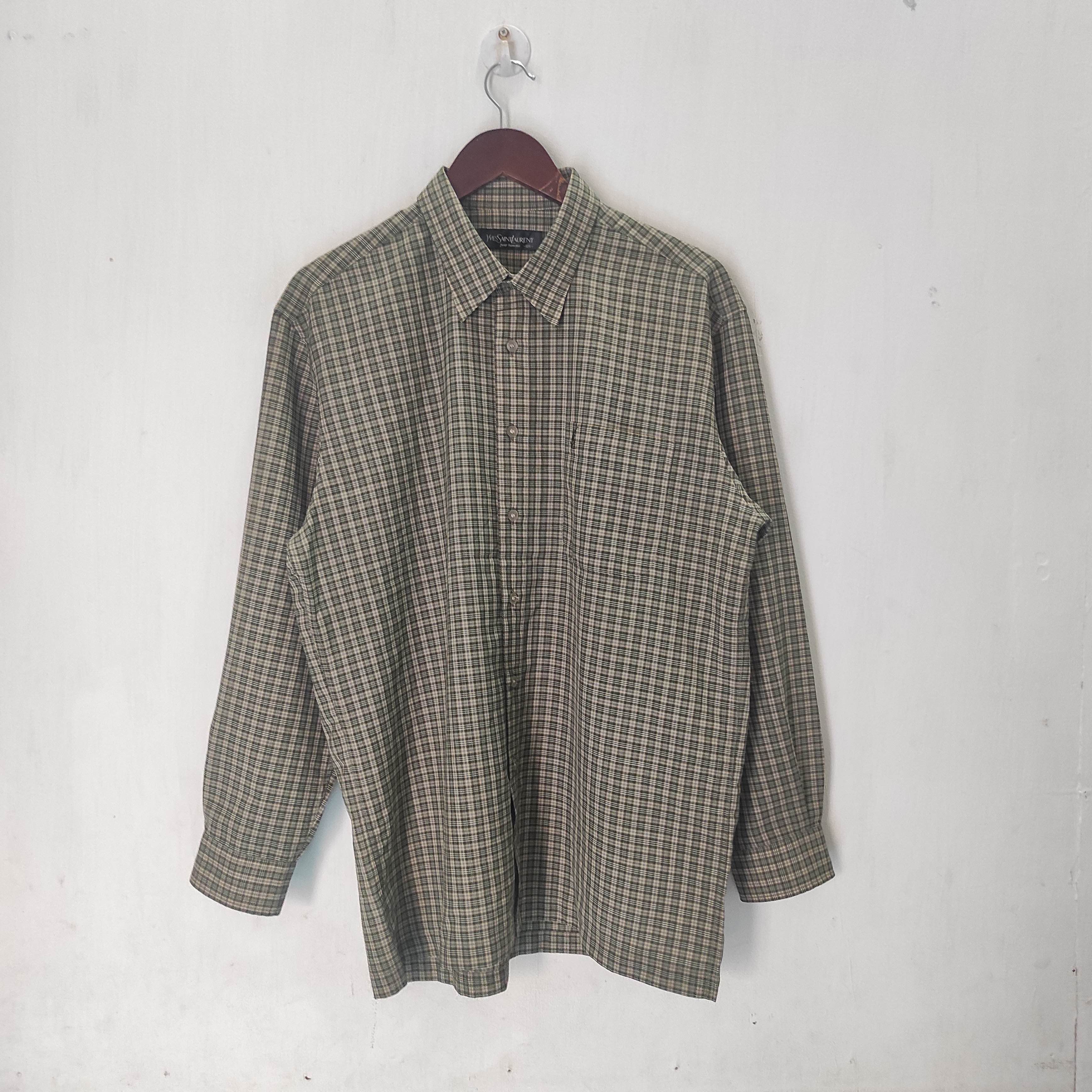 Yves Saint Laurent YSL Yves Saint Laurent Check Plaid Single Pocket Shirt Size US L / EU 52-54 / 3 - 2 Thumbnail