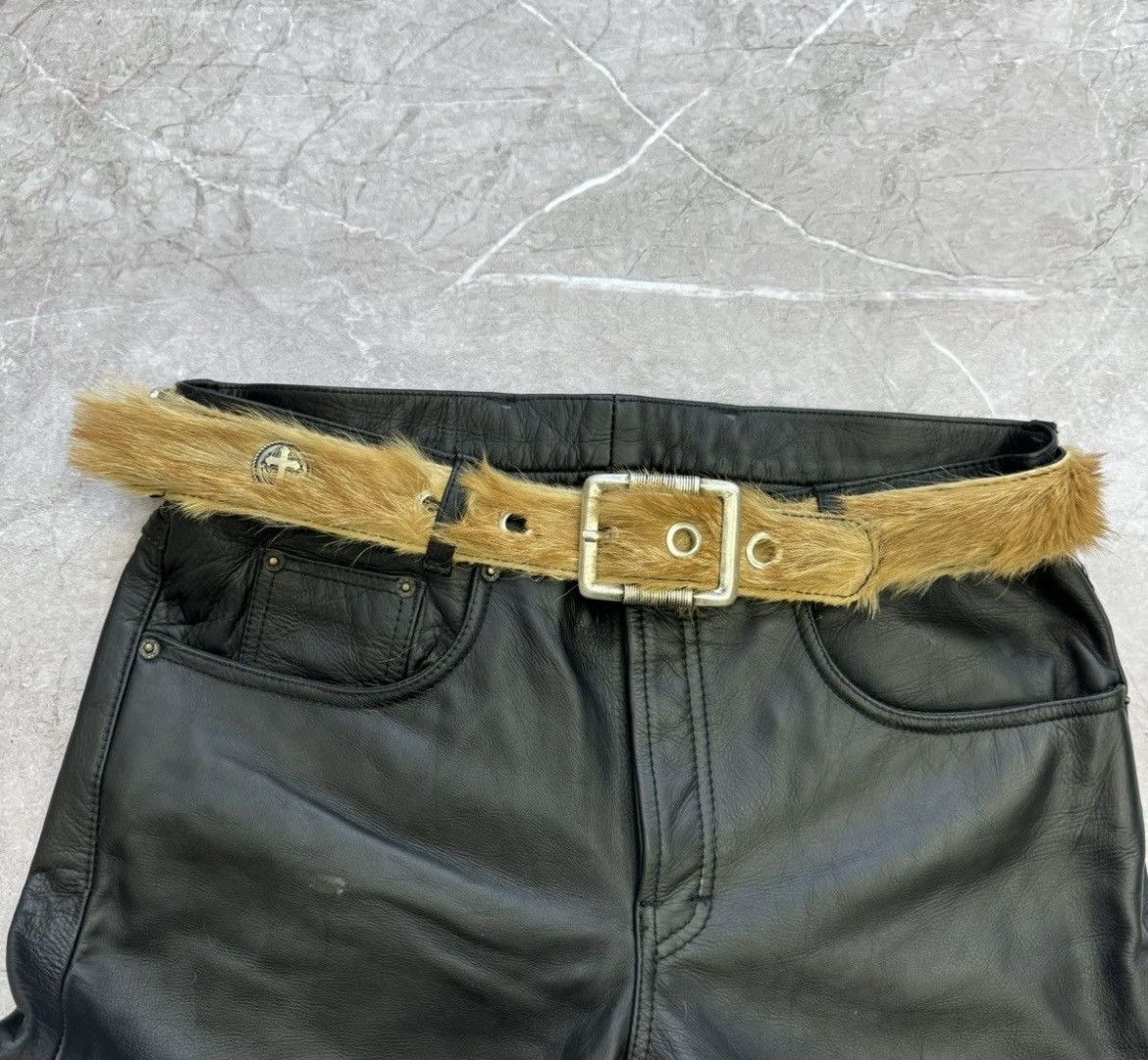 If Six Was Nine × Japanese Brand × Le Grande Bleu (L.G.B.) Vintage mink fur studded belt HYSTERICGLAMOUR Y2K Size ONE SIZE - 7 Thumbnail