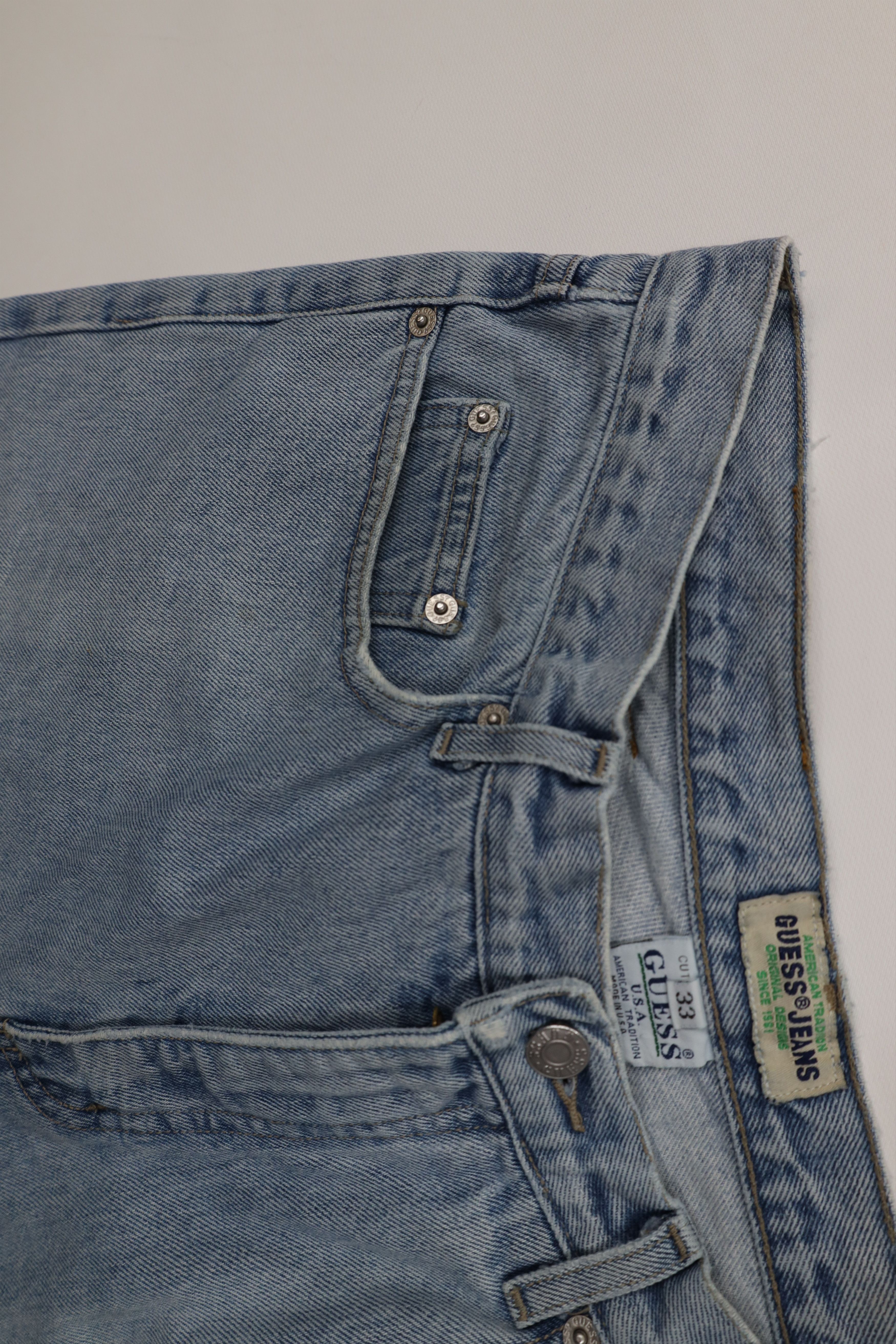Guess Vintage 90s Guess Relaxed Fit Denim Jeans Blue Cotton USA Size US 33 - 8 Thumbnail