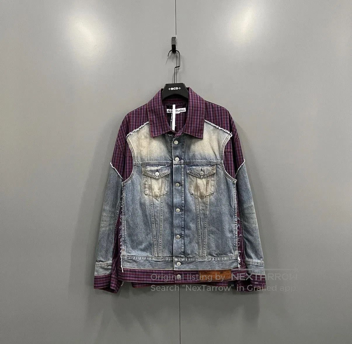 Acne Studios Blue Denim & Plaid Panel Jacket Size M. Size US M / EU 48-50 / 2 - 1 Thumbnail
