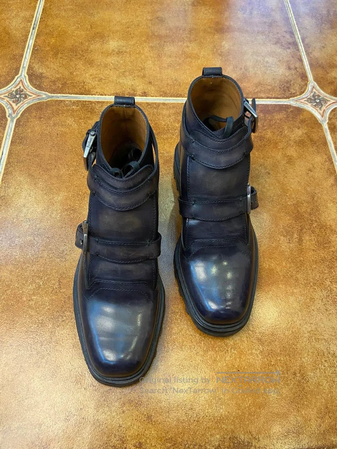 Berluti Black Leather Buckle Strap Ankle Boots Size 6. Size US 6 / EU 39 - 1 Thumbnail