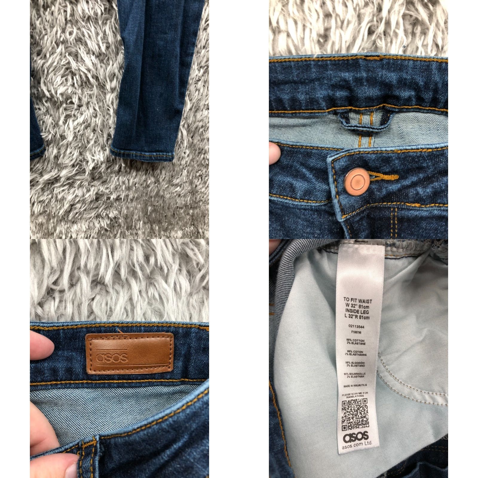 Asos ASOS Jeans 32x32 Womens High Rise Skinny Dark Wash Blue Denim Jeans Size 24" / US 00 / IT 34 - 8 Thumbnail