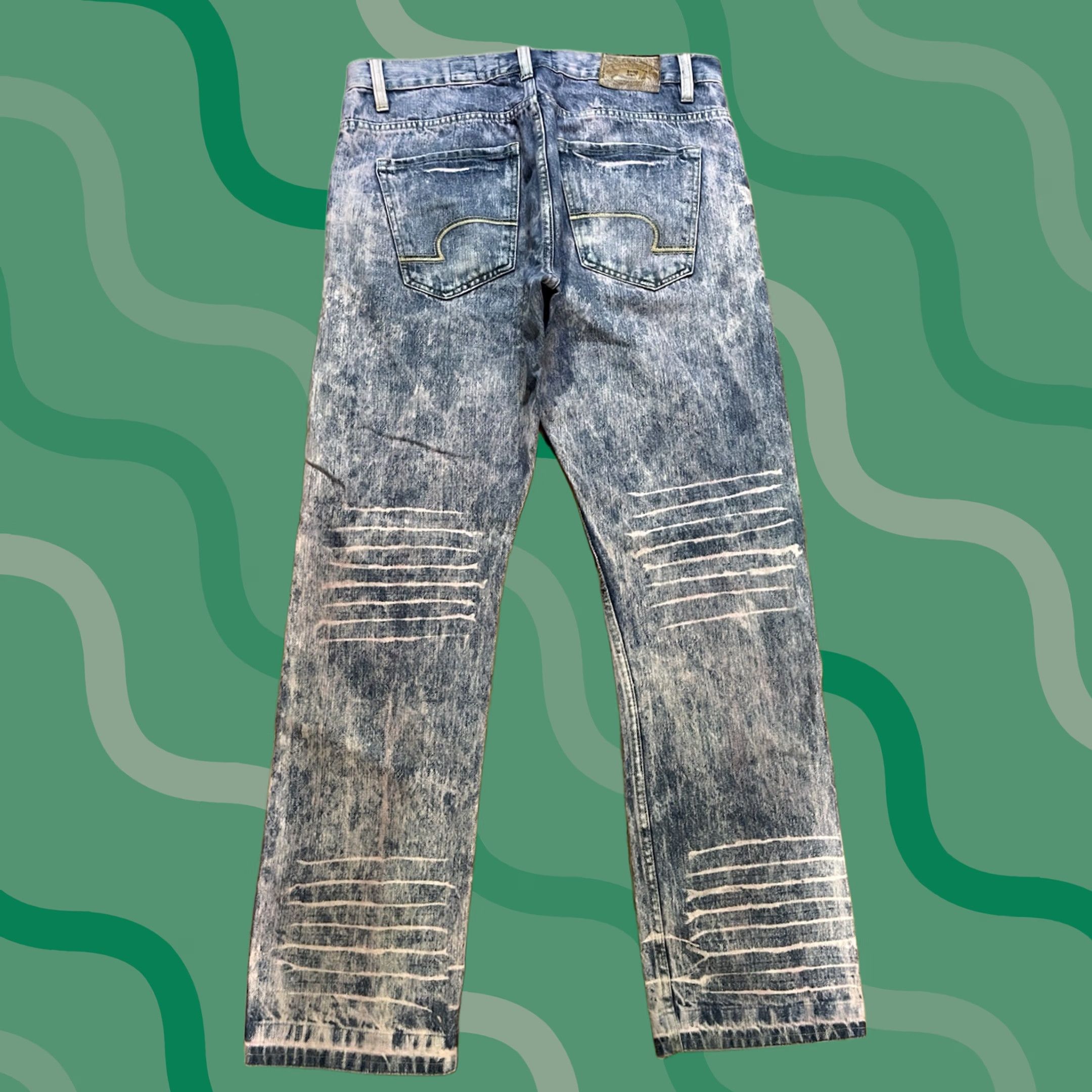 Vintage Evolution in Design Jeans Mens 36 Purple 36x32 Stone Wash Denim Artisan F558 Size US 36 / EU 52 - 1 Thumbnail