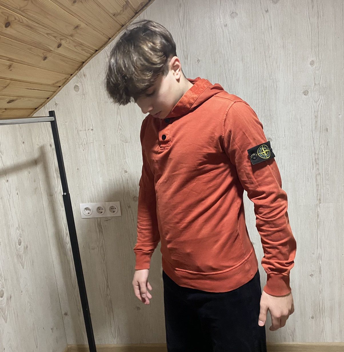 Massimo Osti Stone Island luxury rare vintage 2000 orange Hoodie Button Size US M / EU 48-50 / 2 - 20 Thumbnail