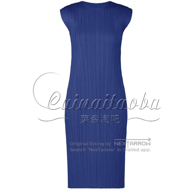 Issey Miyake Issey Miyake Dark Blue Dress Size L / US 10 / IT 46 - 2 Thumbnail