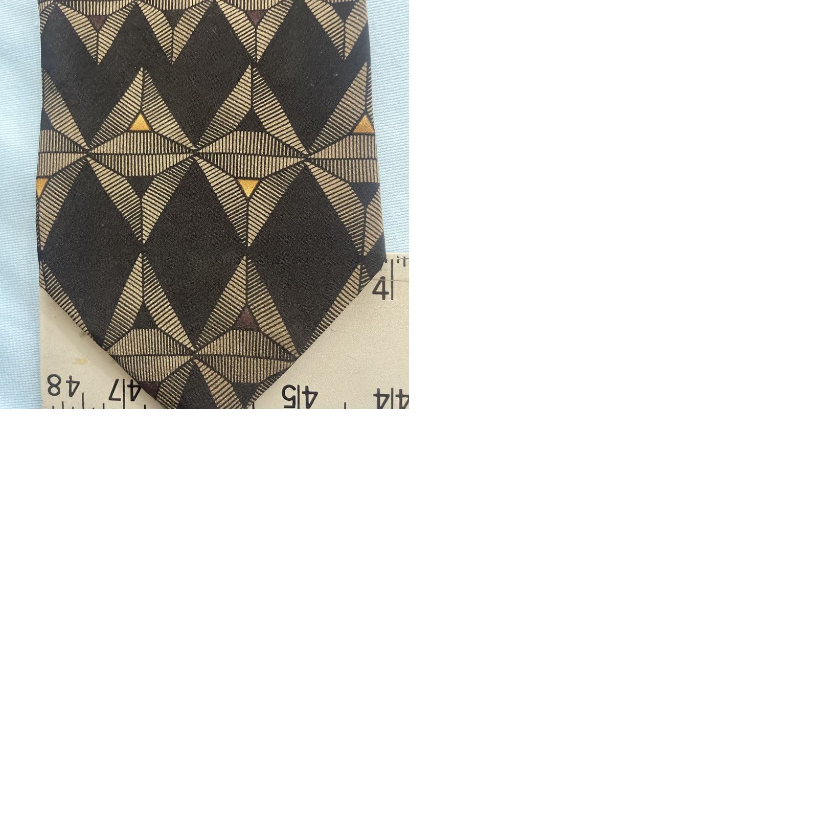 Kenneth Cole VINTAGE Kenneth Cole New York Silk Tie Diamond Deco Foulard Gray Black vtg 90s USA 4x59 Size ONE SIZE - 11 Thumbnail