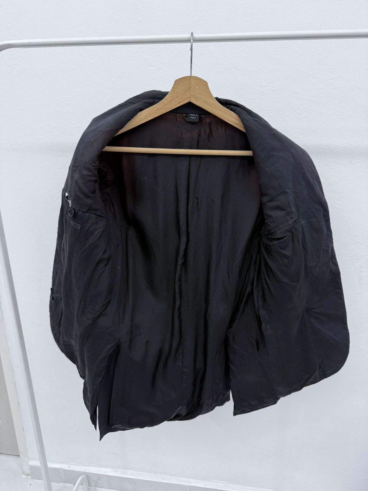 Helmut Lang Vintage Distressed Sunfaded 90s HELMUT LANG Blazer Italy Size S / US 4 / IT 40 - 8 Thumbnail