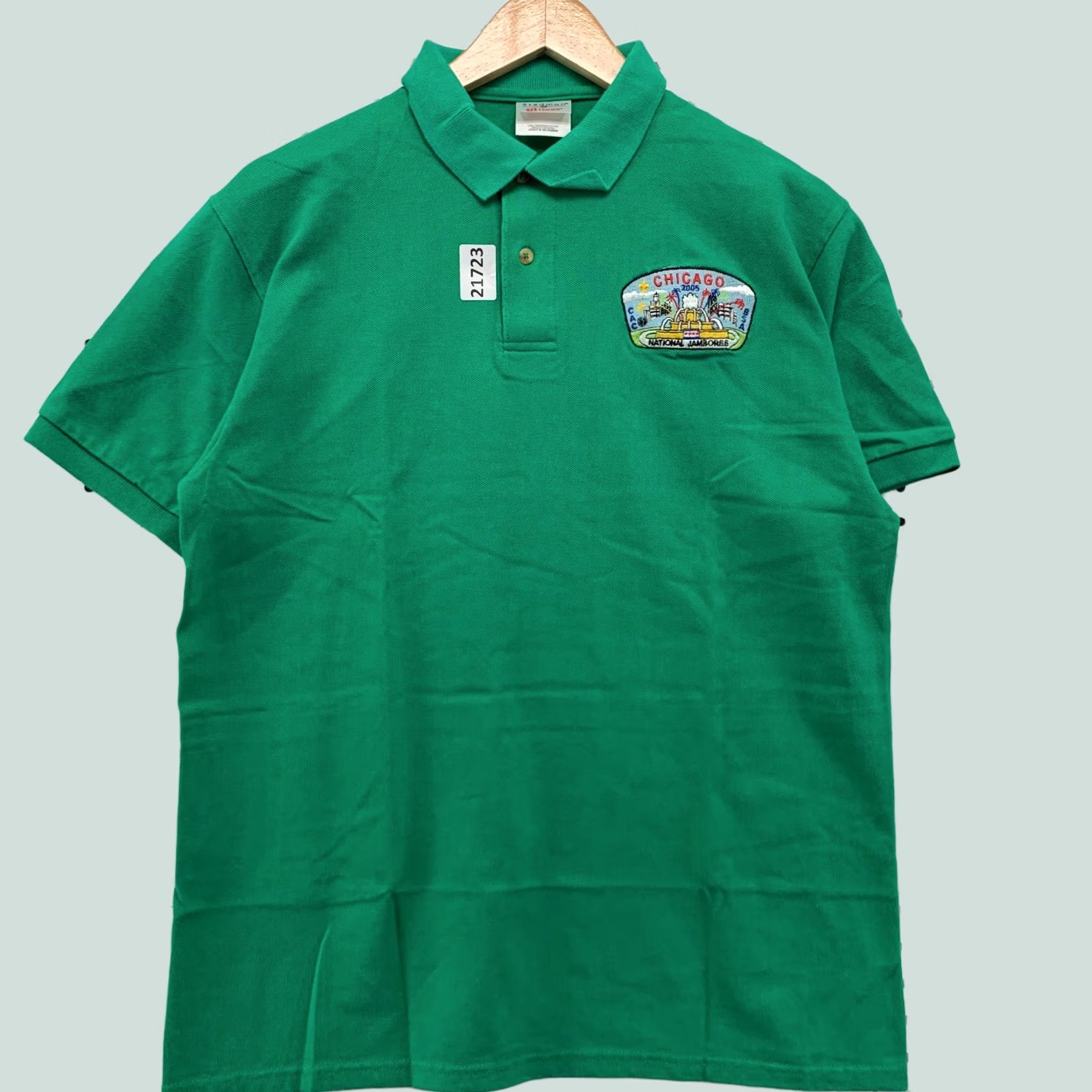 Hanes VINTAGE BSA Polo Shirt Chicago Jamboree 2005 Green Mens Medium 21x28.5 Boy Scout Size US M / EU 48-50 / 2 - 1 Thumbnail