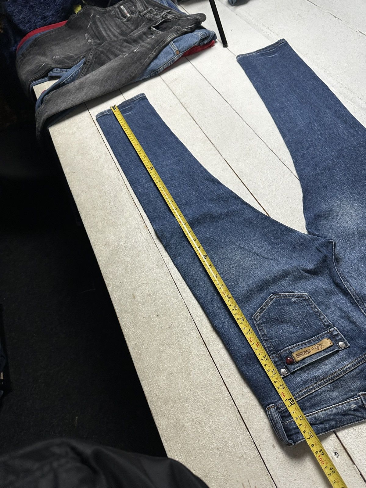 Moschino 🚨 RARE MOSCHINO WITH LOGO WOMEN DENIM JEANS Size 29" - 10 Thumbnail