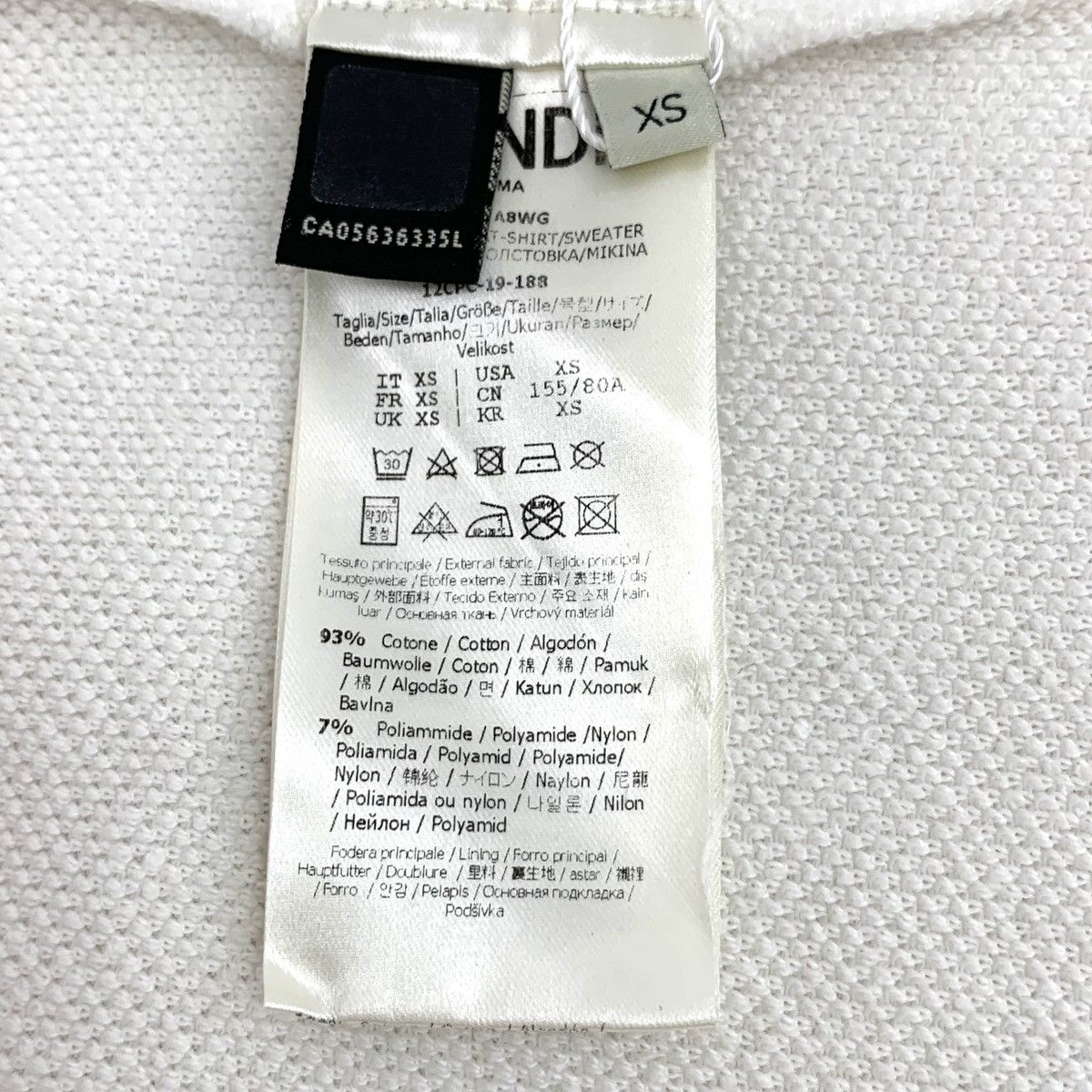 Fendi Fendi White Side Logo Cotton Hooded Zip Up Jacket K26WX Size XS / US 0-2 / IT 36-38 - 6 Thumbnail