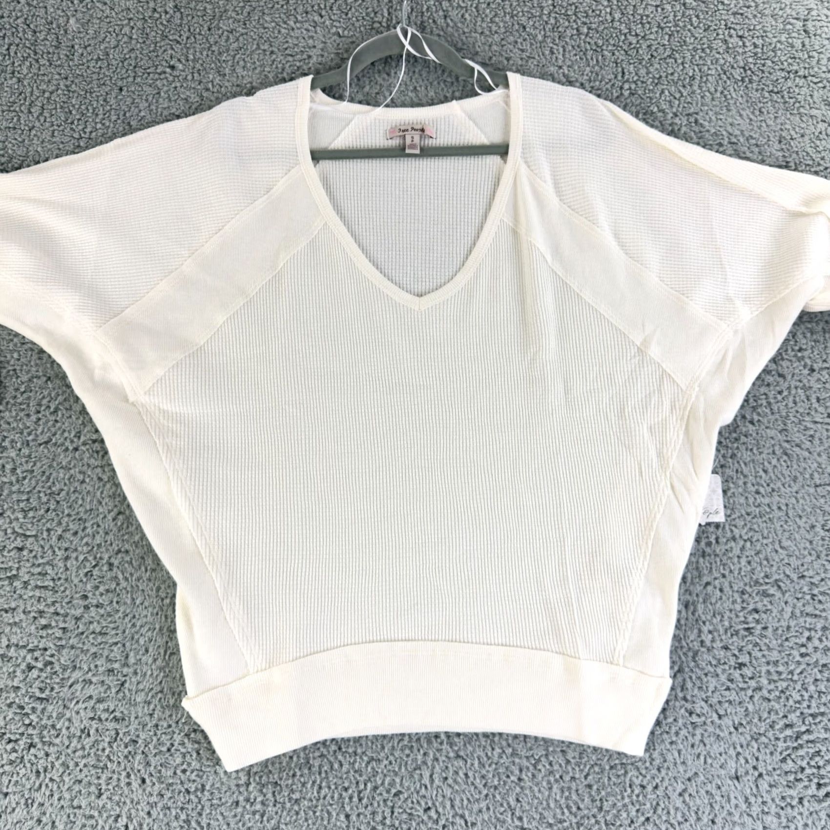 Free People Free People Santa Clara Thermal Top Womens Small Alabaster Ribbed Dolman Size S / US 4 / IT 40 - 7 Thumbnail