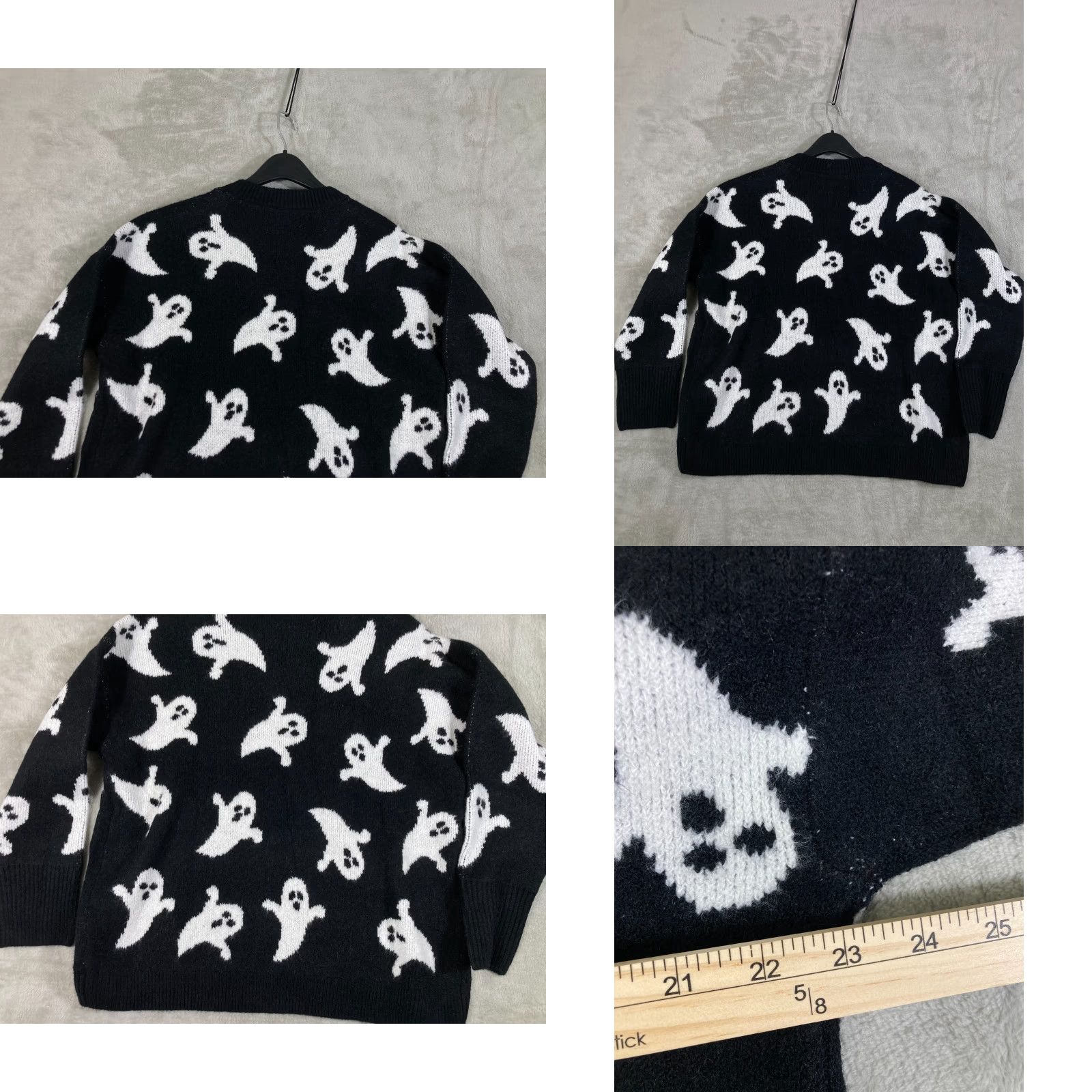 Vince Camuto Vince Camuto Pullover Halloween Ghost Knit Crew Neck Sweater Women M Black White NWT Size M / US 6-8 / IT 42-44 - 8 Thumbnail