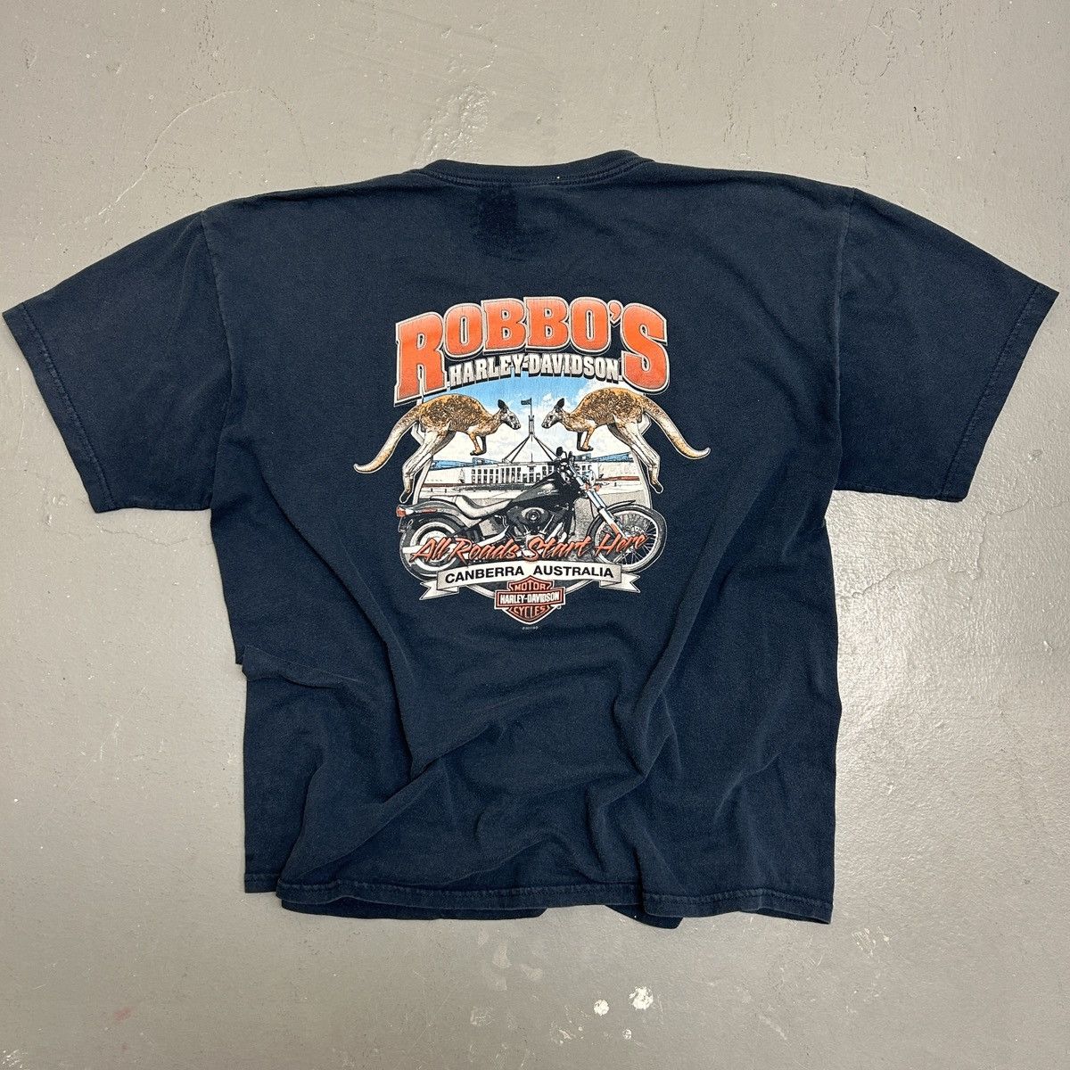 Harley Davidson Vintage Harley-Davidson Australia Dealer Tee – Navy (XL) Size US XL / EU 56 / 4 - 2 Thumbnail