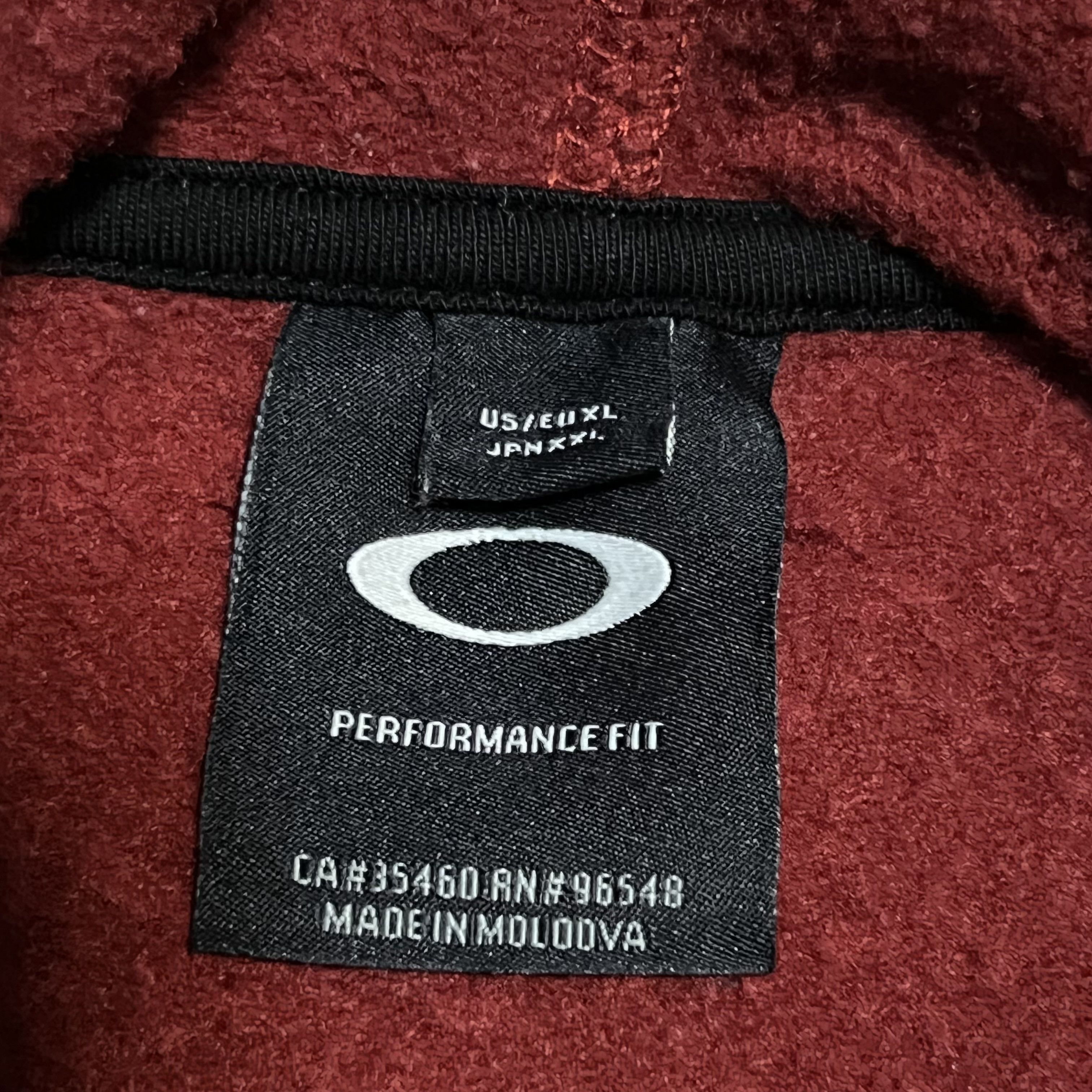 Oakley Oakley Performance Fit Full Zip Hoodie Size XL Red Big Logo Size US XL / EU 56 / 4 - 4 Thumbnail