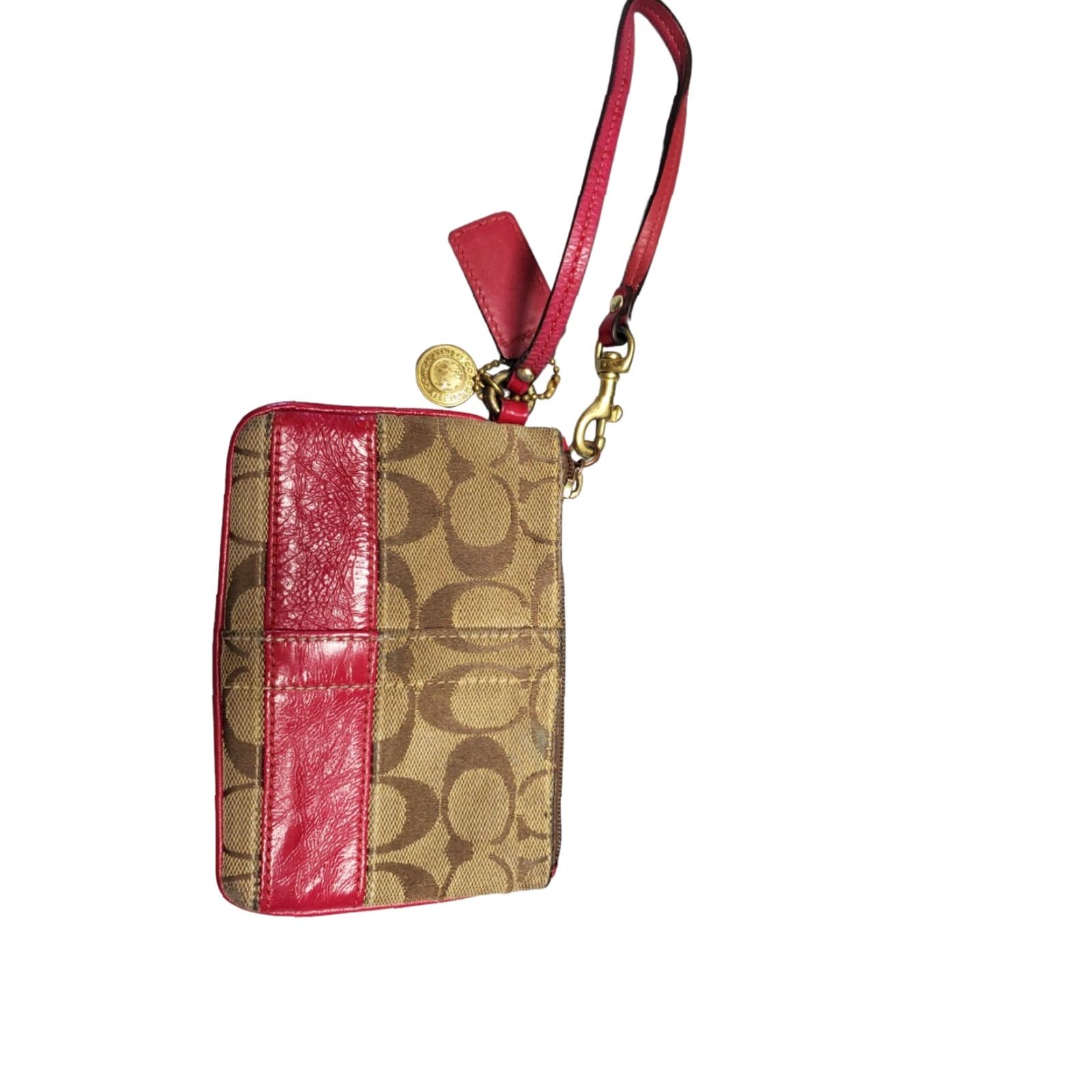 Coach CoacH Signature Tote Bag Womens Monogram Jacquard Casual Shoulder Strap with Wallet Brown Tan Pink Size ONE SIZE - 3 Thumbnail