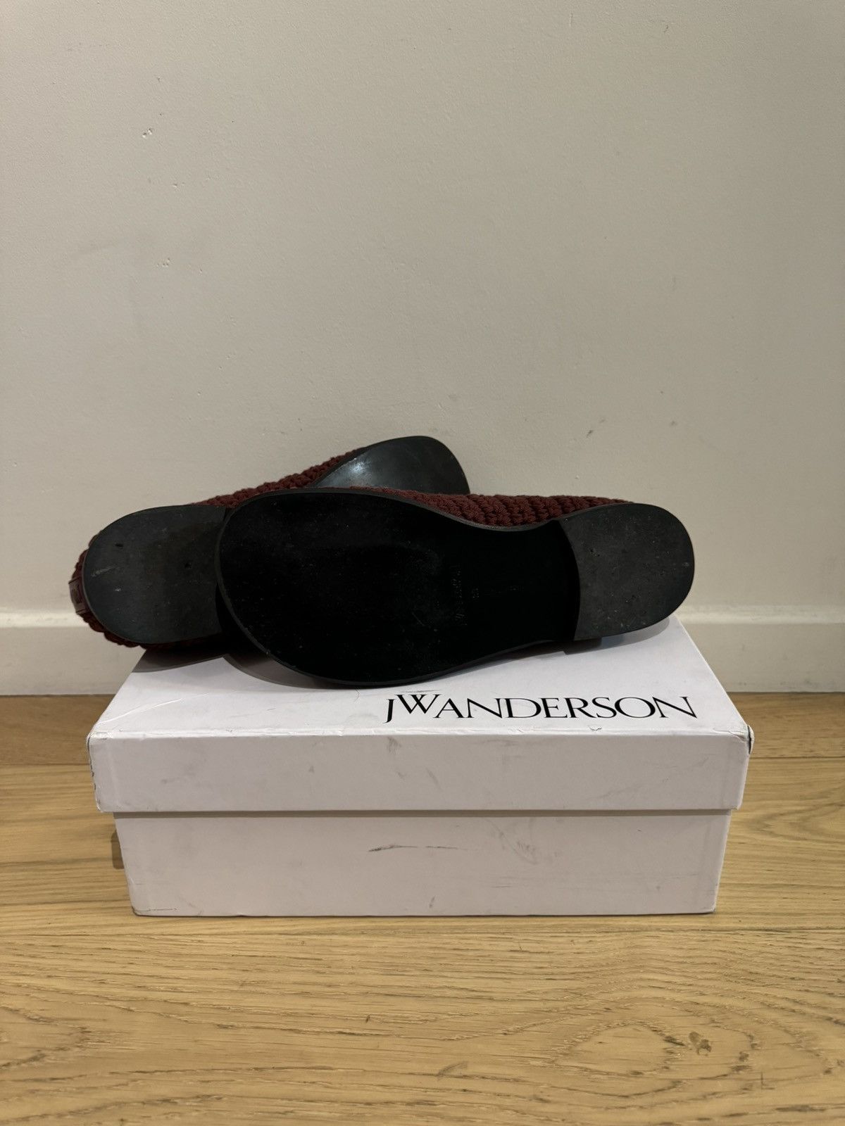 JW Anderson JW Anderson Crochet Cotton Loafers Shoes Moccasin Burgundy Size US 6.5 / IT 36.5 - 7 Thumbnail