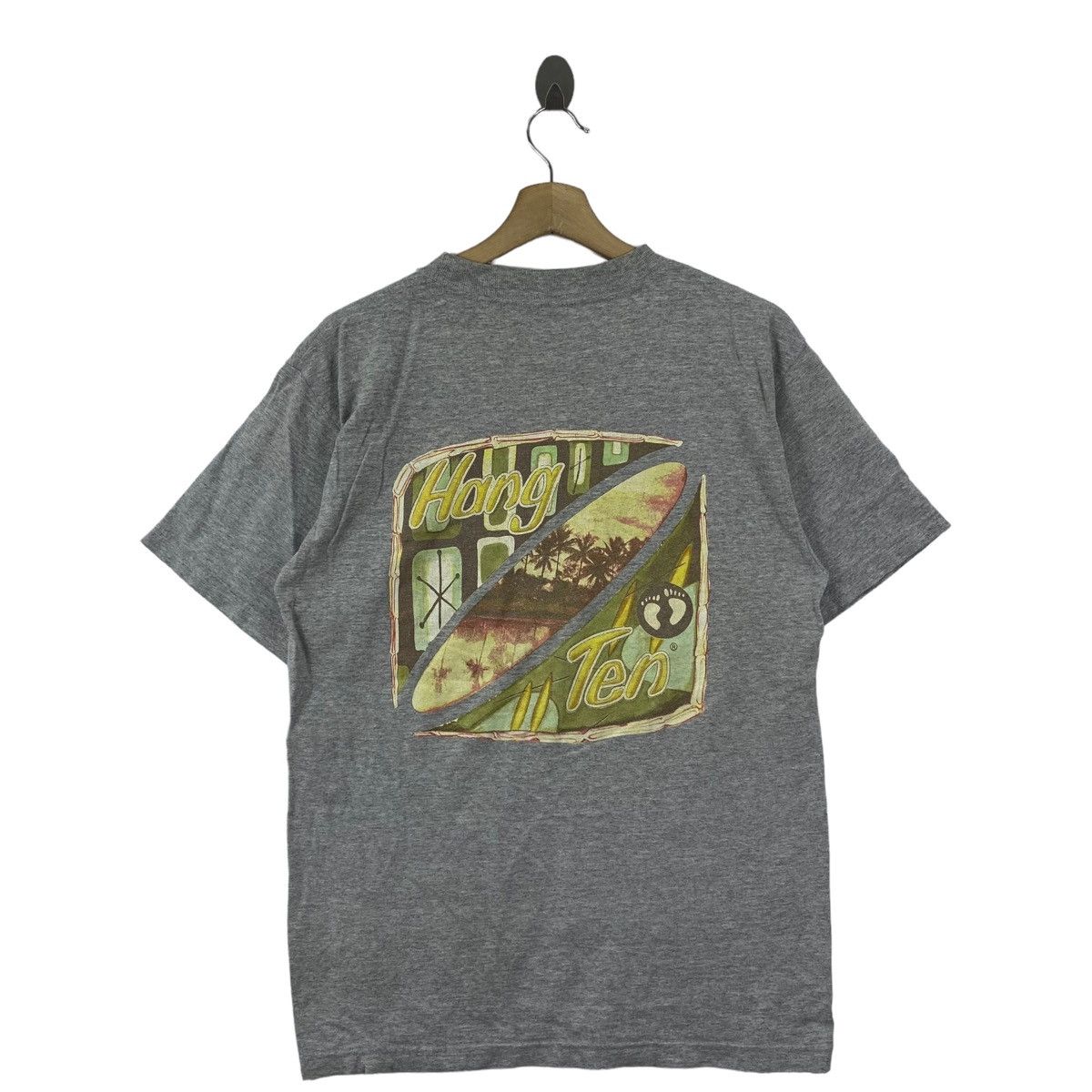 Hang Ten × Vintage Vintage 90s HANG TEN Hawaii USA Surf Brand Print Grey Short Size US M / EU 48-50 / 2 - 3 Thumbnail
