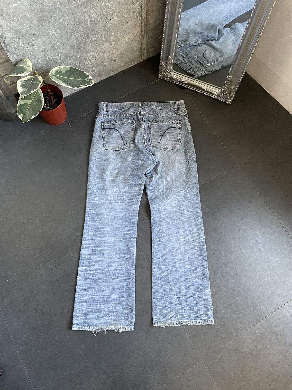 Rare Archive Flared Baggy Distressed Denim Cyber Skate Faded