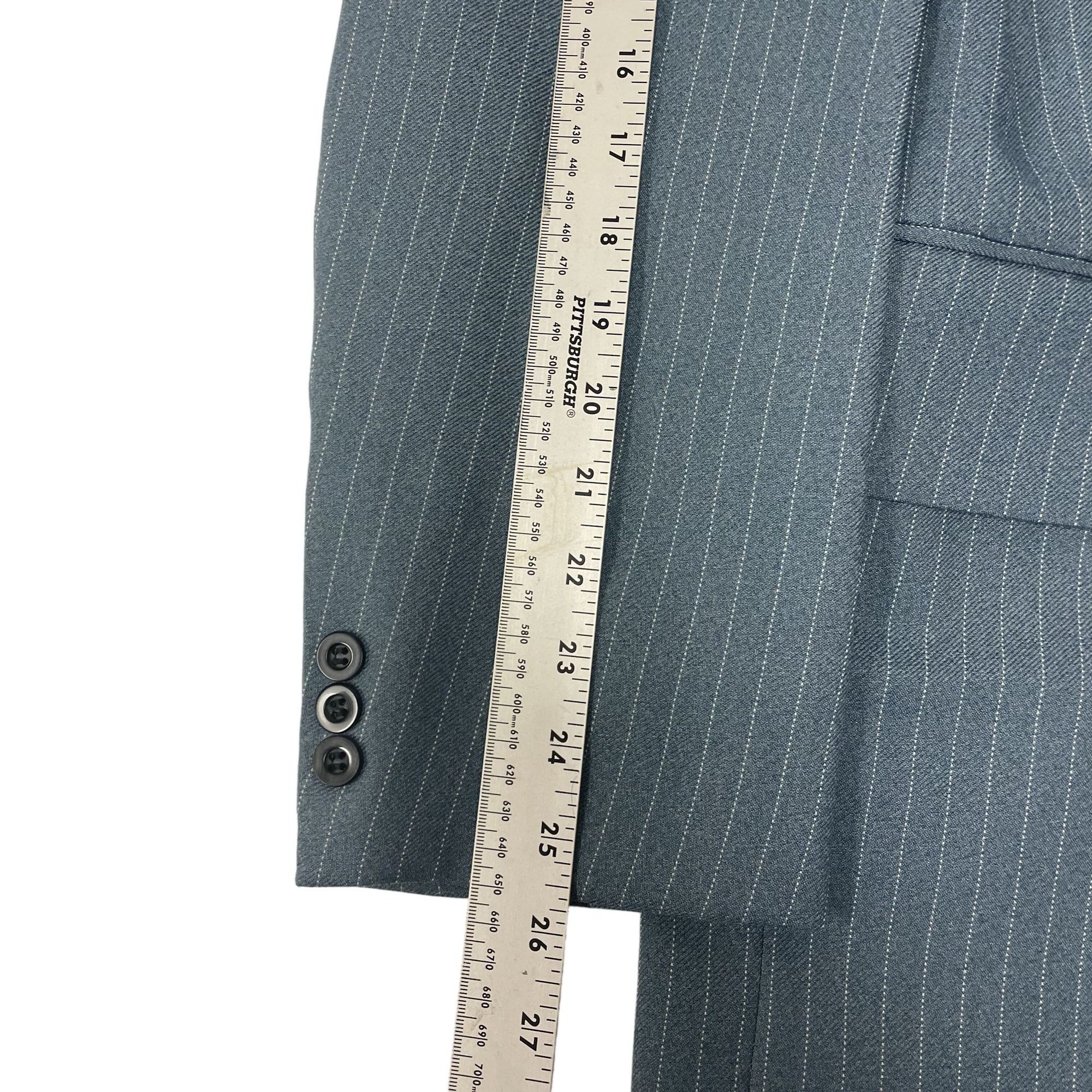 Other Vtg Rodneys Blue MOD Sport Coat CHALK STRIPE Disco Jacket Size 42R - 6 Thumbnail