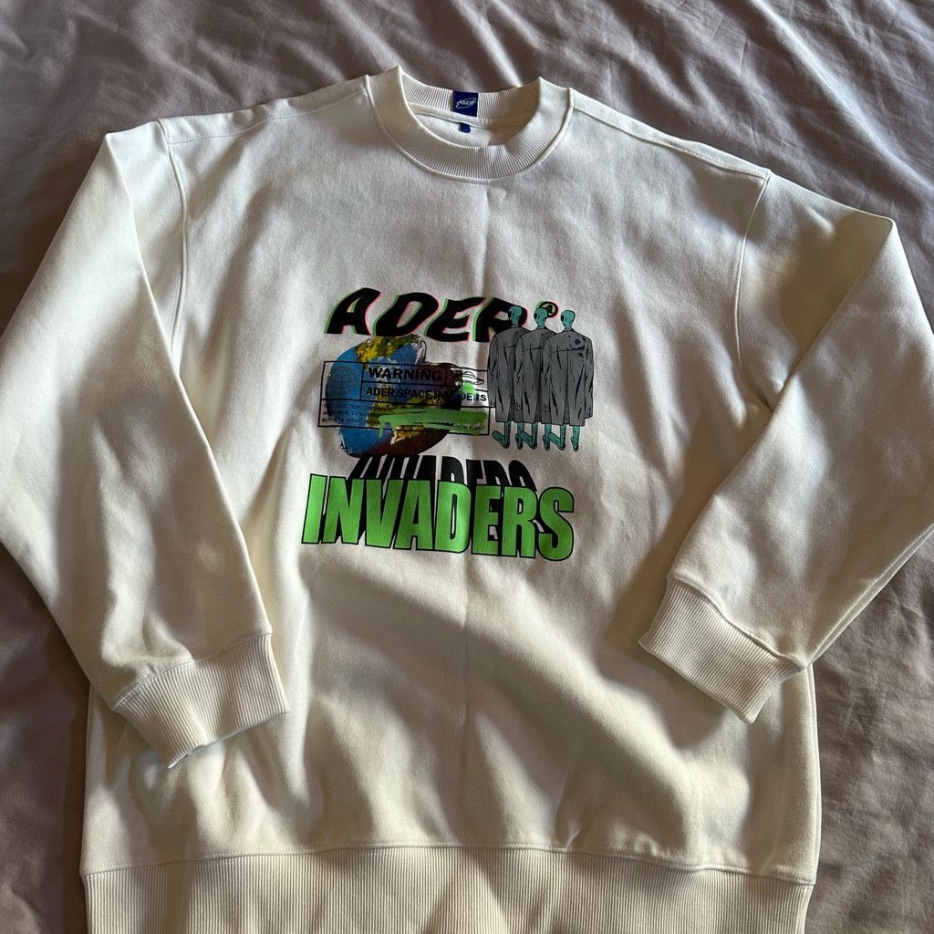 Opening Ceremony Unisex Ader Error NWOT Cream Aliens Sweatshirt Size L / US 10 / IT 46 - 3 Thumbnail