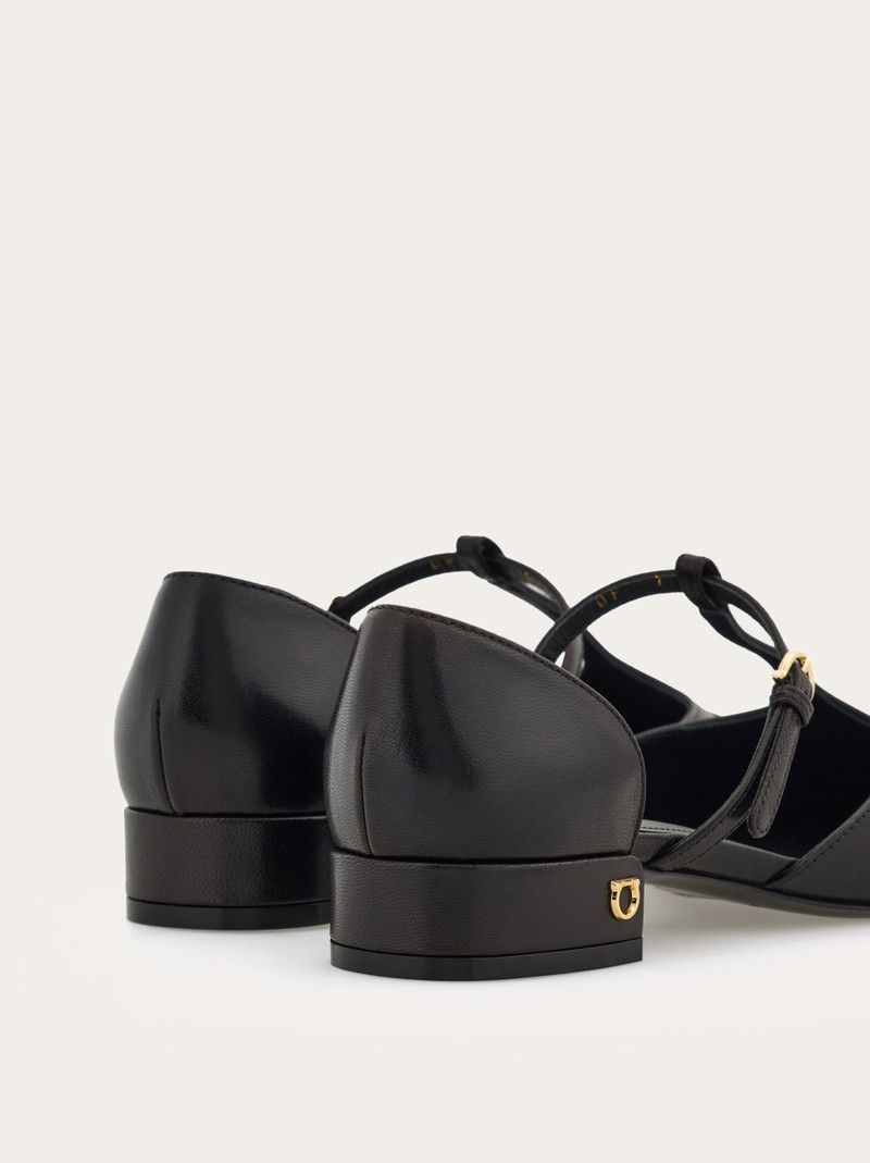 Salvatore Ferragamo o1s1rm1225 T-strap Ballet Pumps in Black Size US 8 / IT 38 - 7 Thumbnail