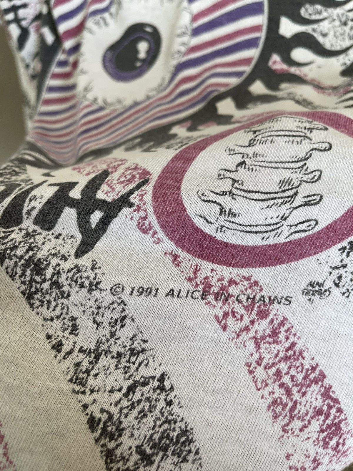 Band Tees Vintage 1991 Alice In Chains All Over Print Alan Forbes Size US L / EU 52-54 / 3 - 5 Thumbnail
