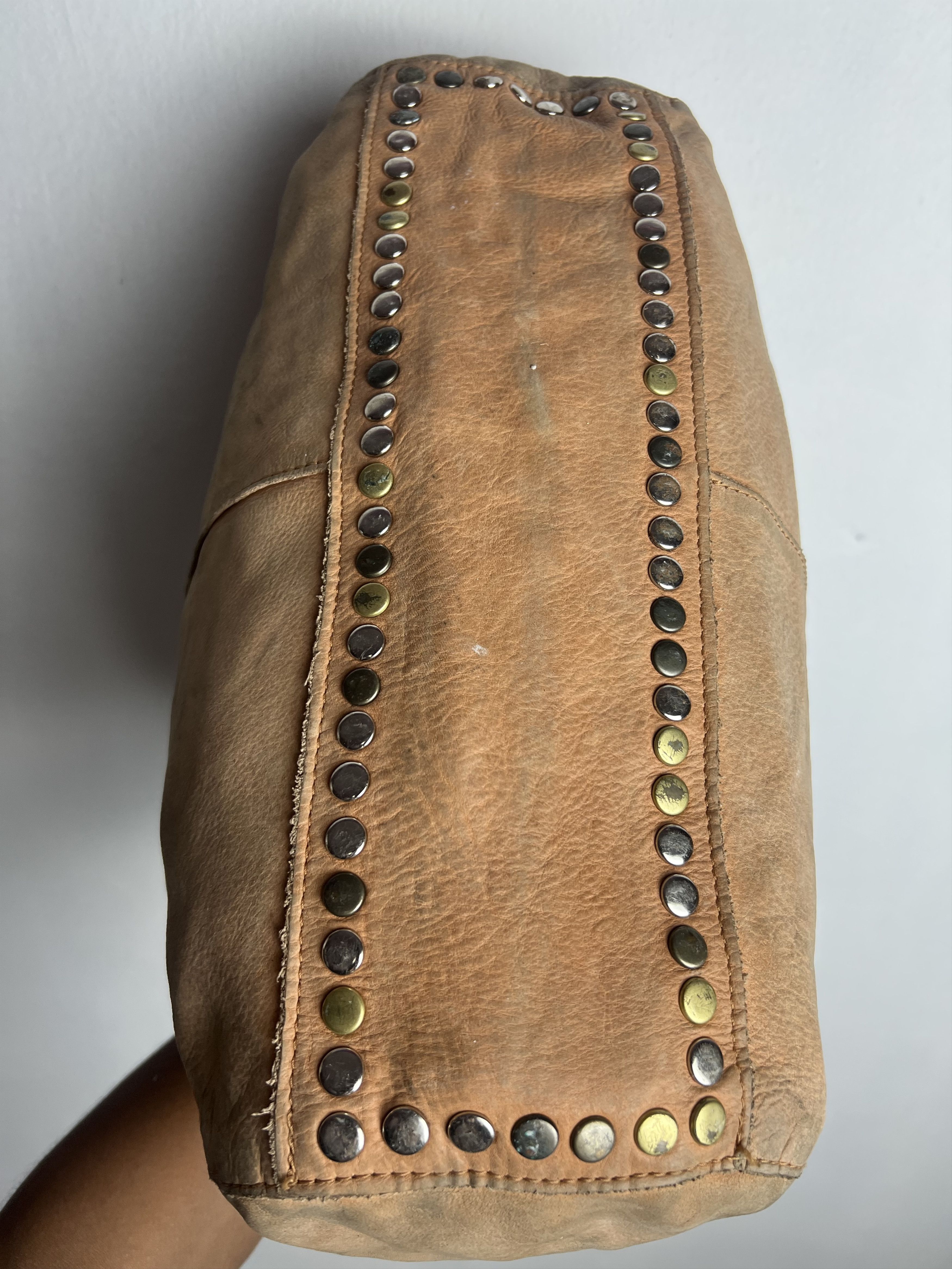 Genuine Leather Tres Kmrii Style Studded Leather Suede Hobo Bag Size ONE SIZE - 8 Thumbnail
