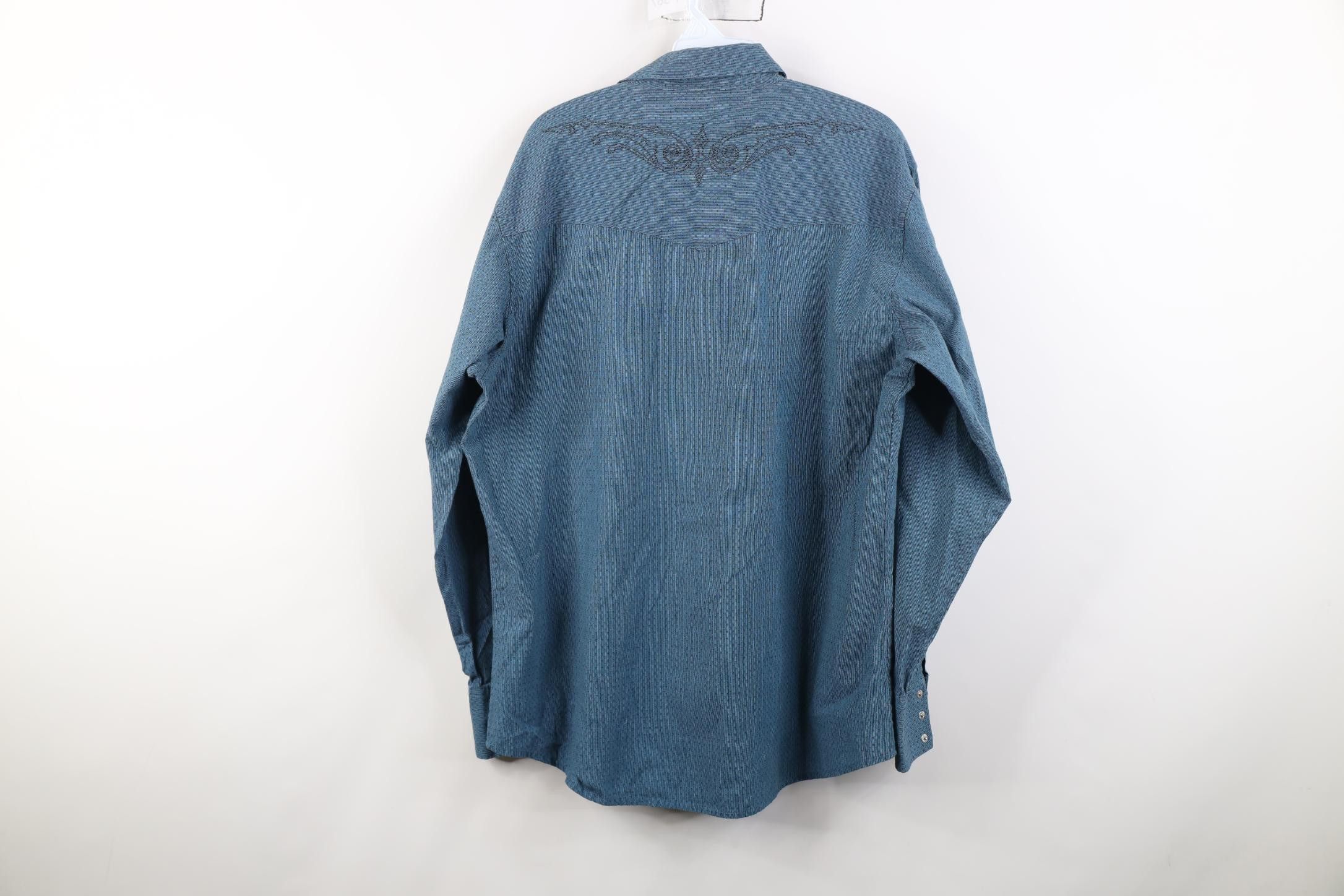 Wrangler Vintage 90s Wrangler Dot Cowboy Western Snap Button Shirt Size US L / EU 52-54 / 3 - 11 Thumbnail